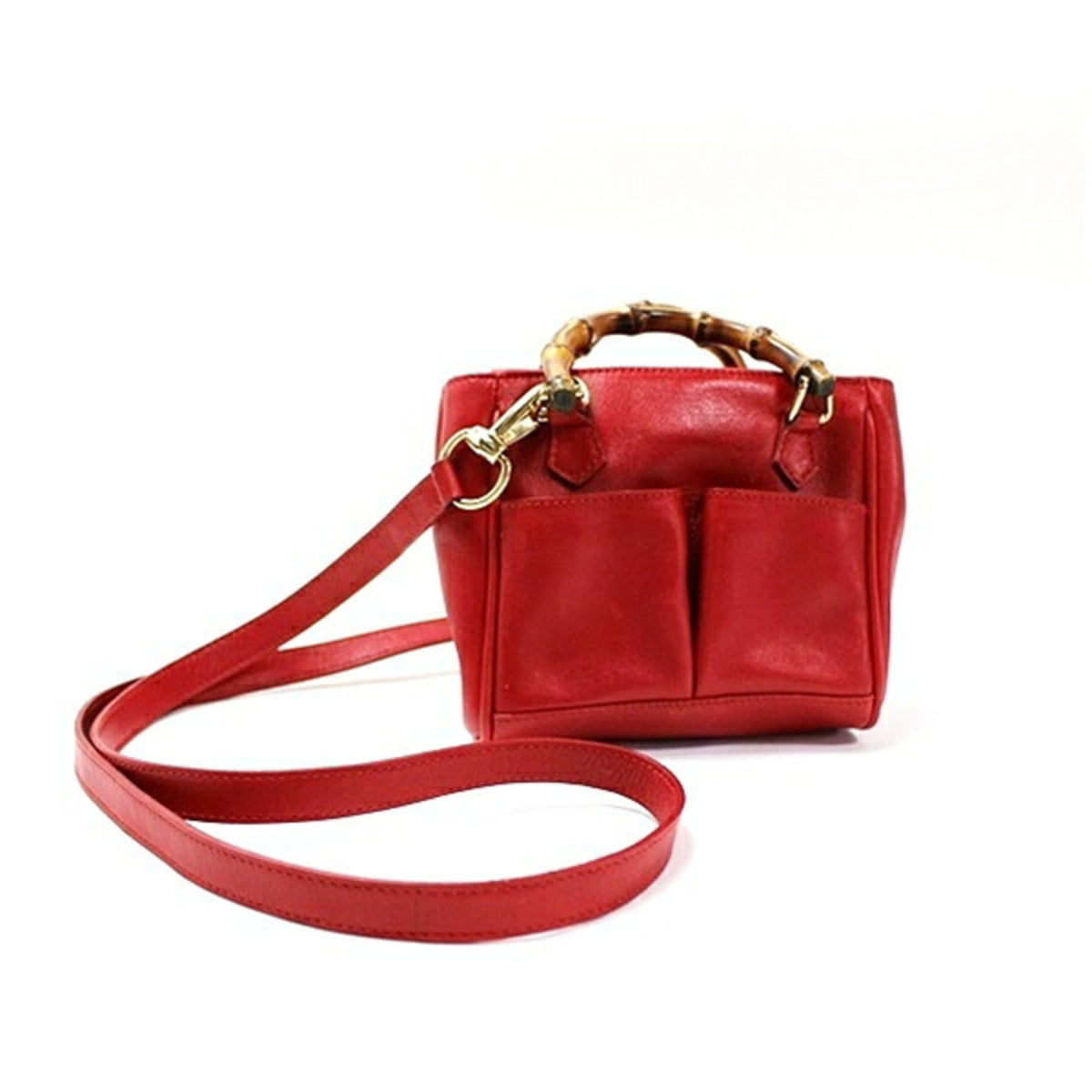 Gucci Ivory Red Color Leather Shoulder Bag (Pre-Owned)