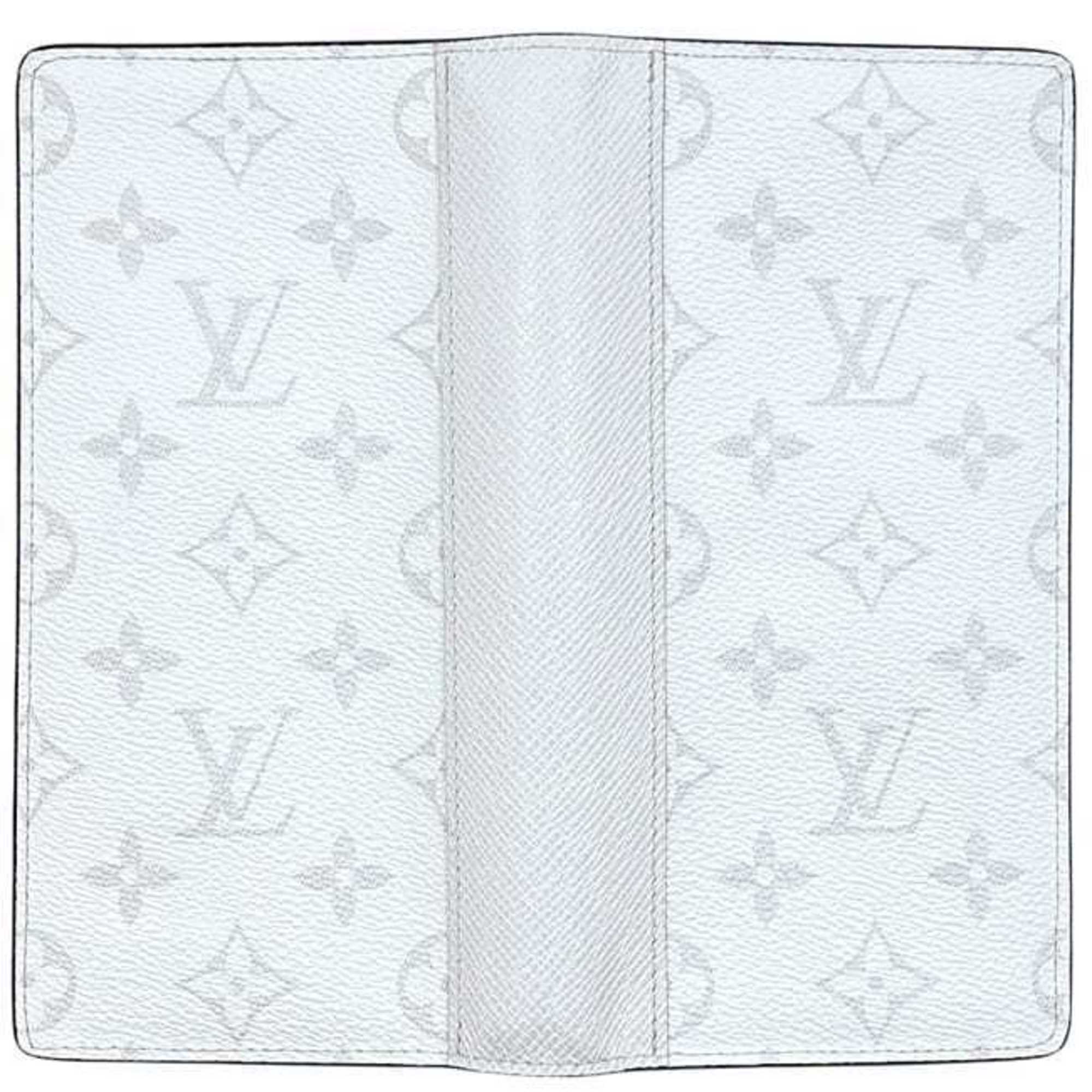 Louis Vuitton White Taiga Leather Monogram Long Wallet (Bi-Fold) (Pre-Owned)