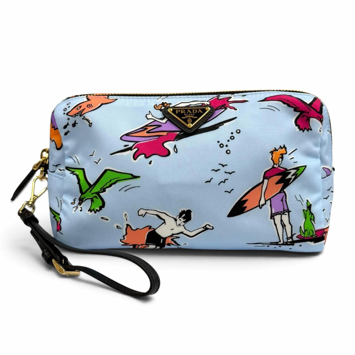 Prada Blue Nylon Pouch (Pre-Owned)