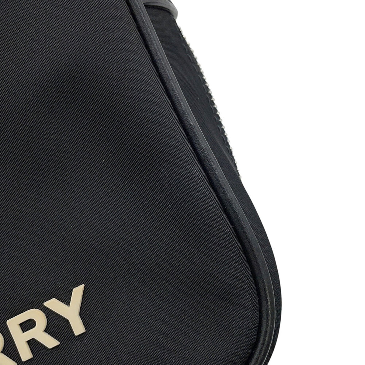 Burberry Black Nylon Leather Handbag Shoulder Bag (Pre-Owned)