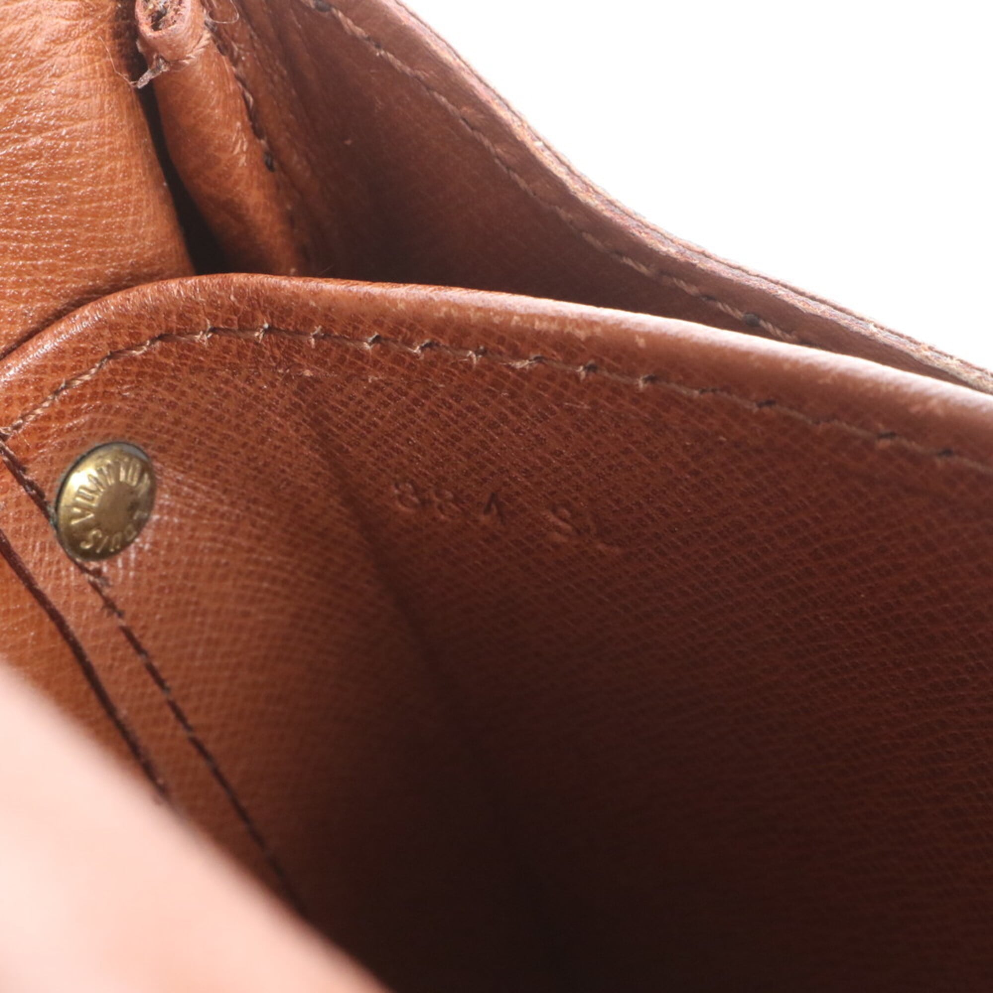 Louis Vuitton Brown Leather Coated Canvas Shoulder Bag (Pre-Owned)