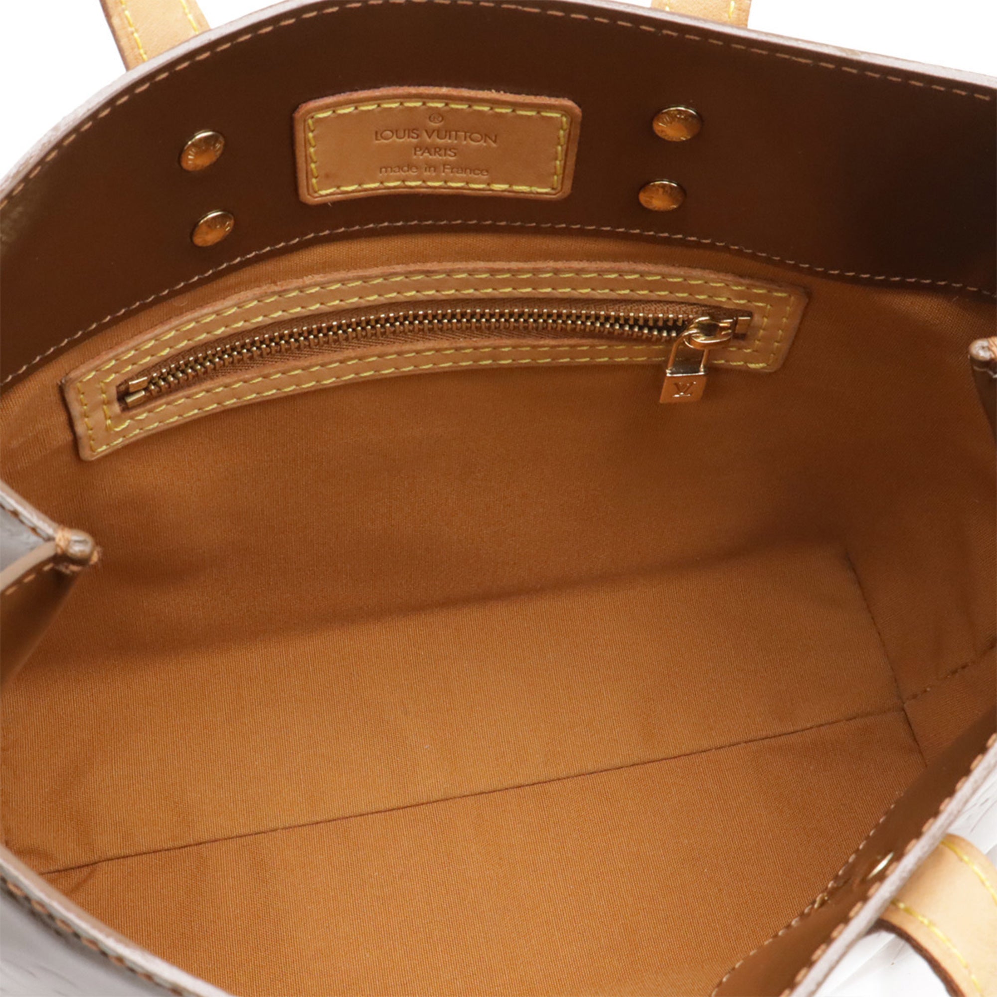 Louis Vuitton Bronze Leather Handbag Tote Bag (Pre-Owned)