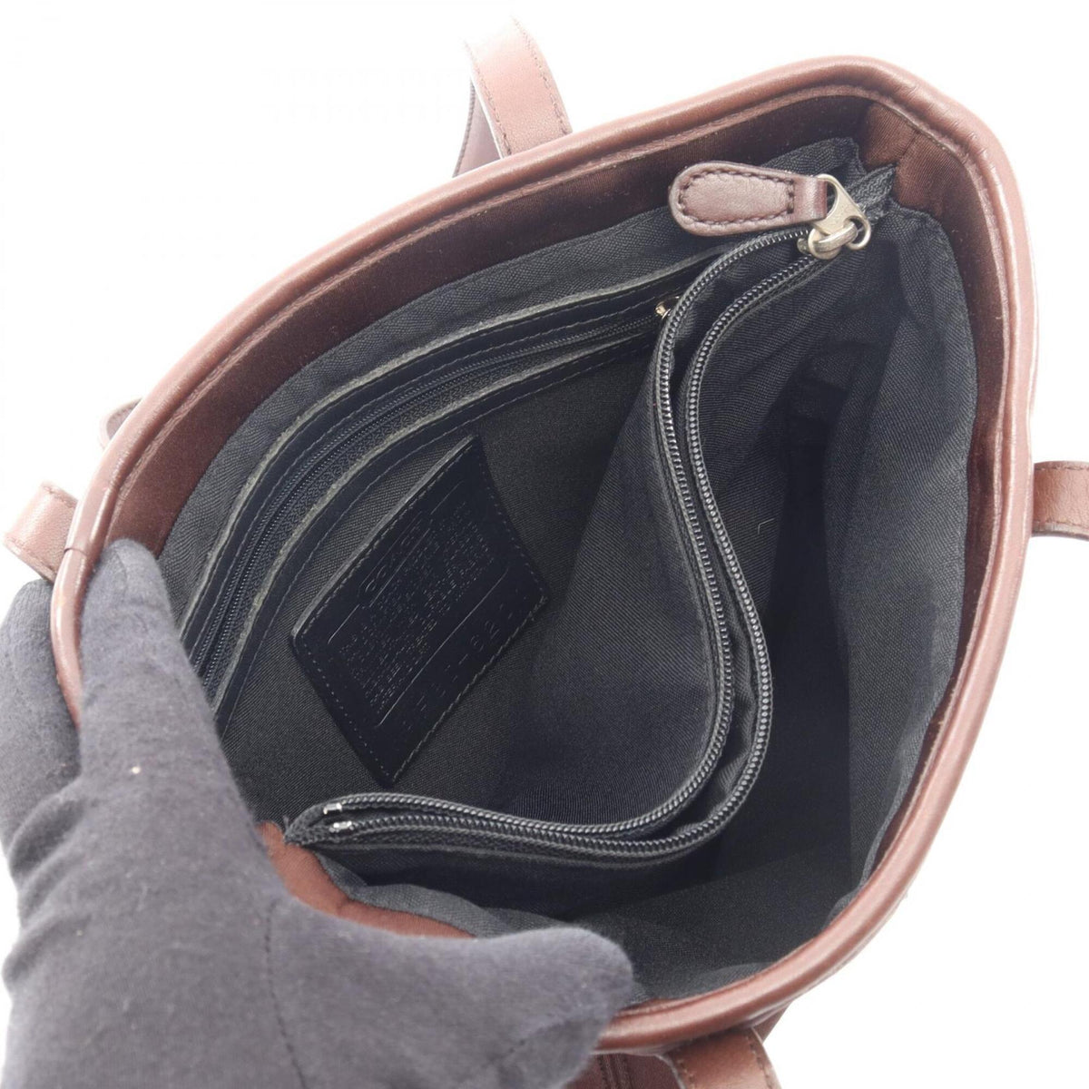Coach Brown Leather Elastane Handbag Tote Bag (Pre-Owned)