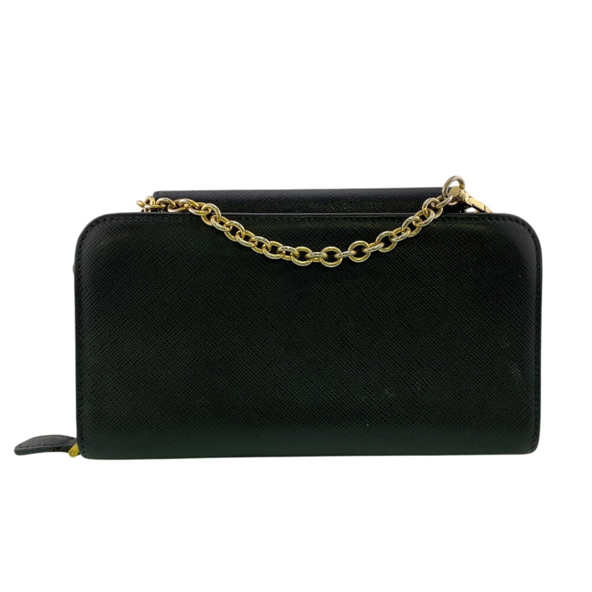 Prada Black Leather Chain/Shoulder Wallet (Pre-Owned)