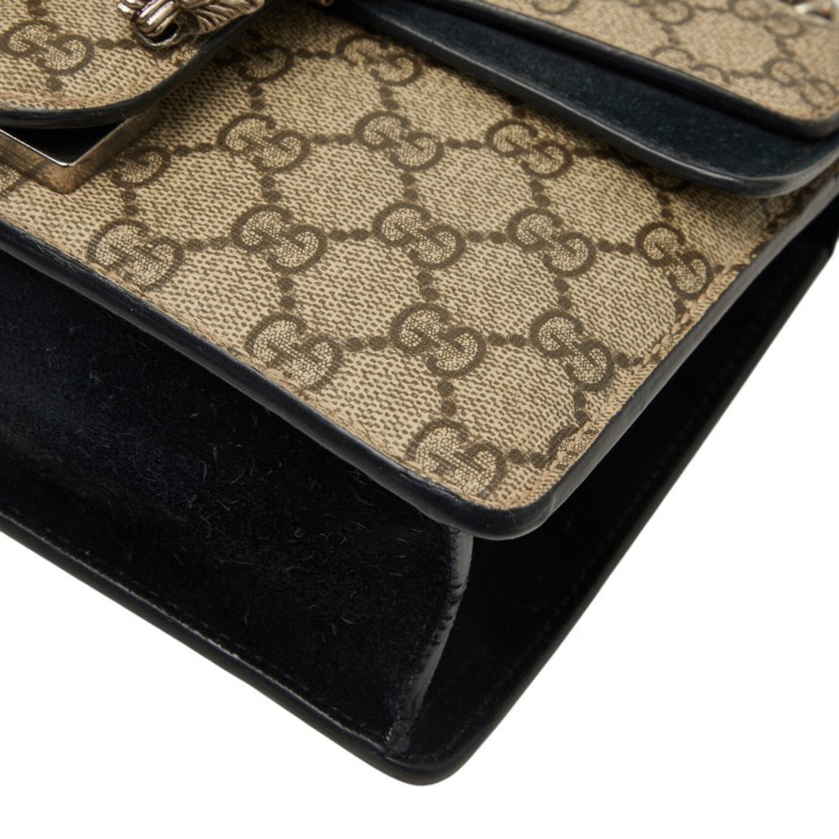 Gucci Beige Black Pvc Leather Shoulder Bag (Pre-Owned)