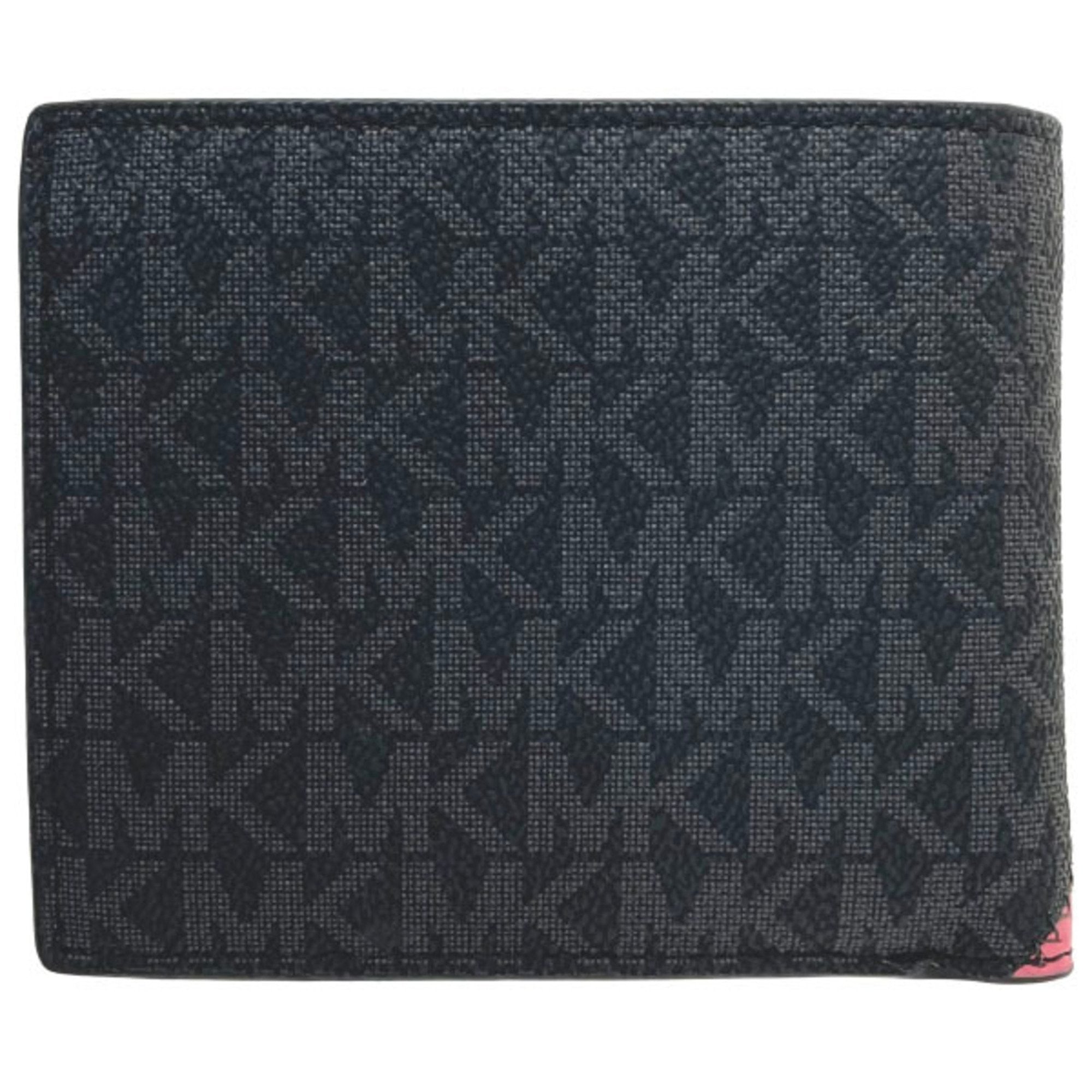 Michael Kors Black Pink White Pvc Leather Wallet (Bi-Fold) (Pre-Owned)