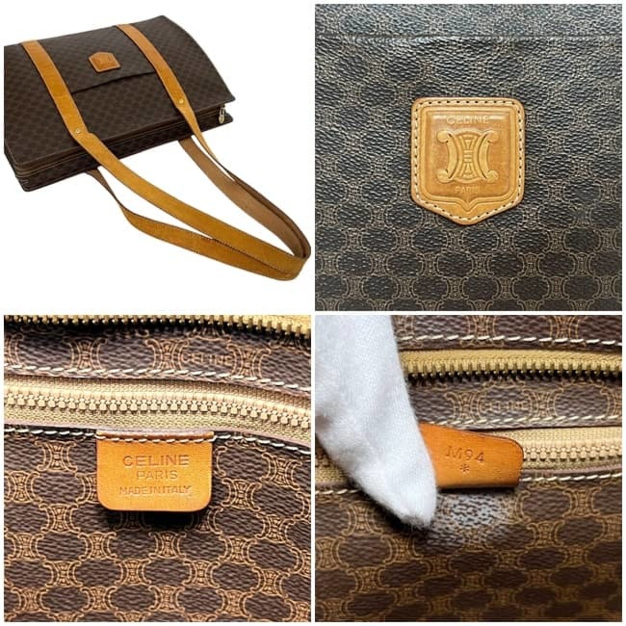 Celine Macadam Brown Pvc Leather Tote Bag (Pre-Owned)