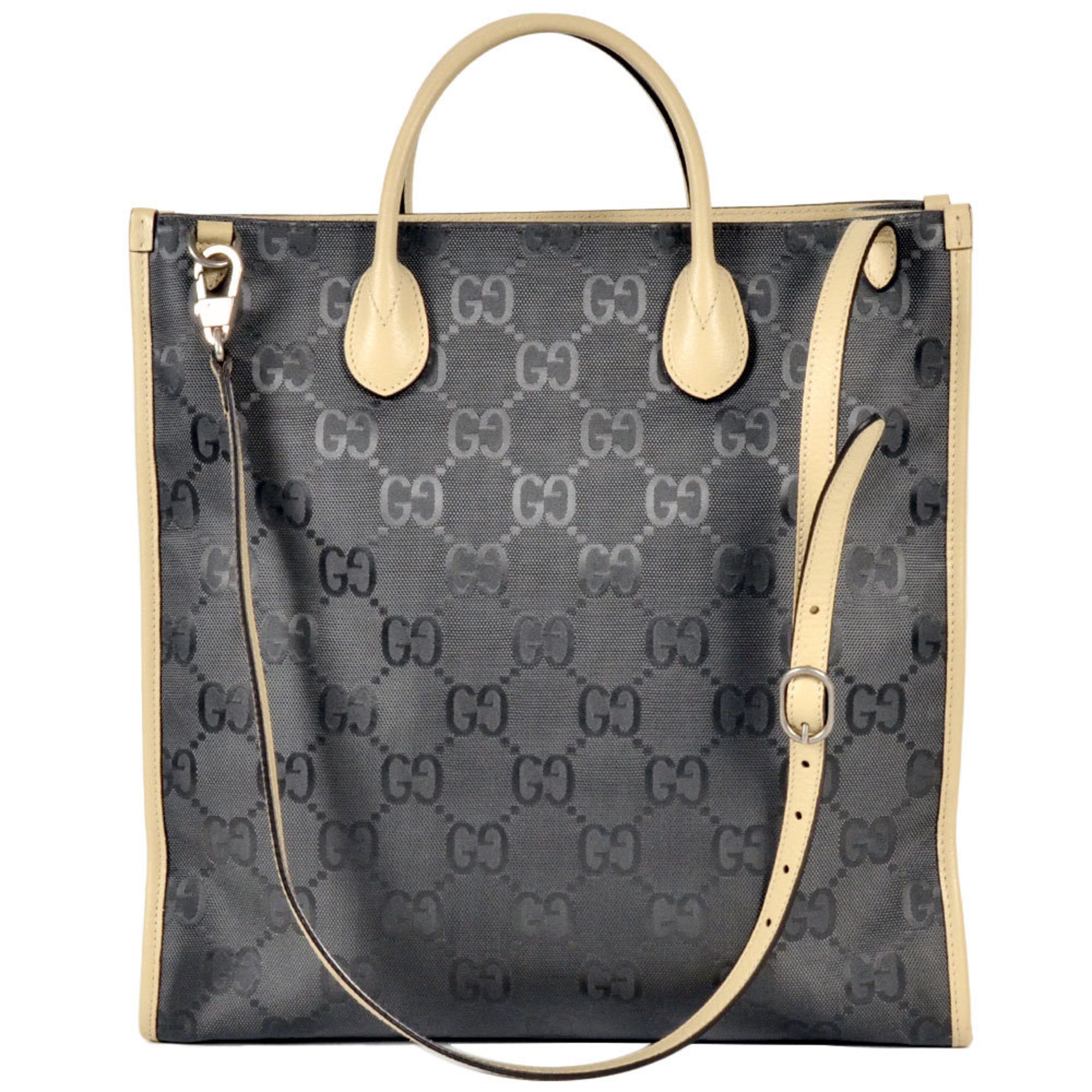 Gucci Gray Nylon Leather Tote Bag (Pre-Owned)