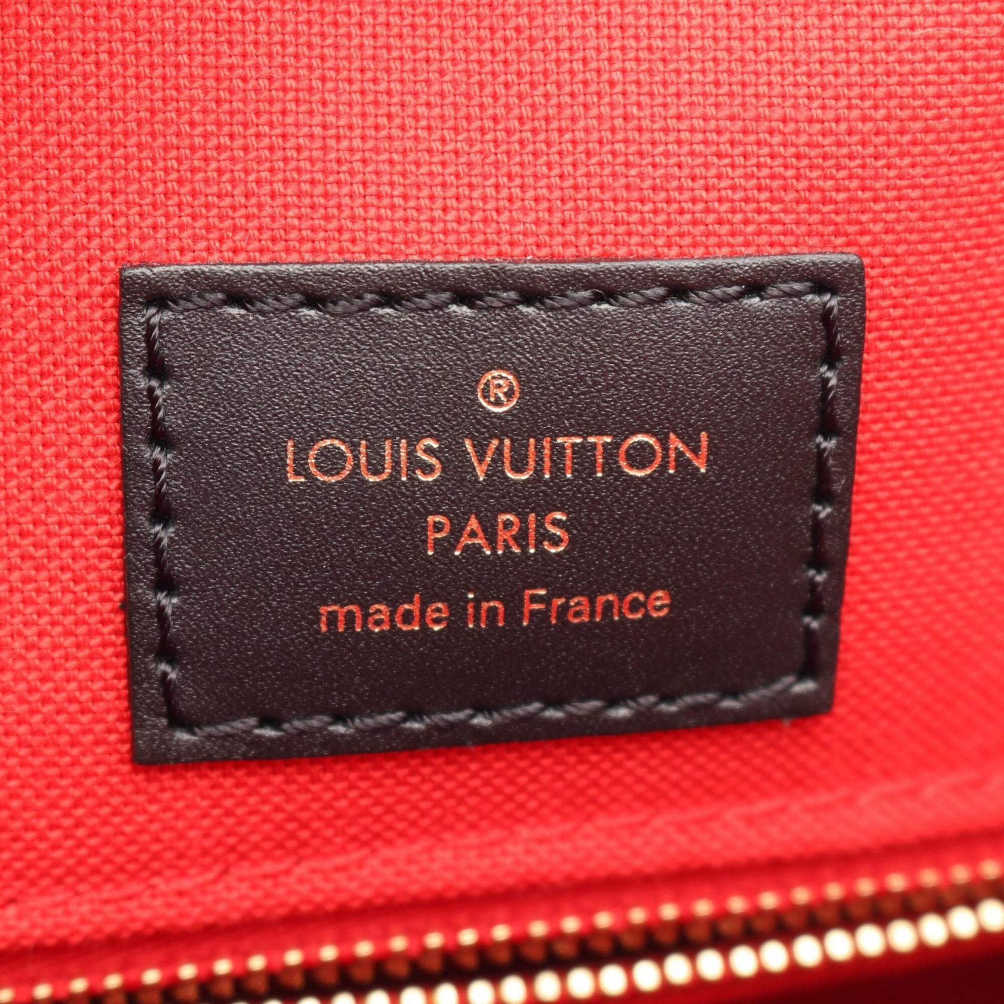 Louis Vuitton Beige Brown Coated Canvas Leather Handbag Tote Bag (Pre-Owned)