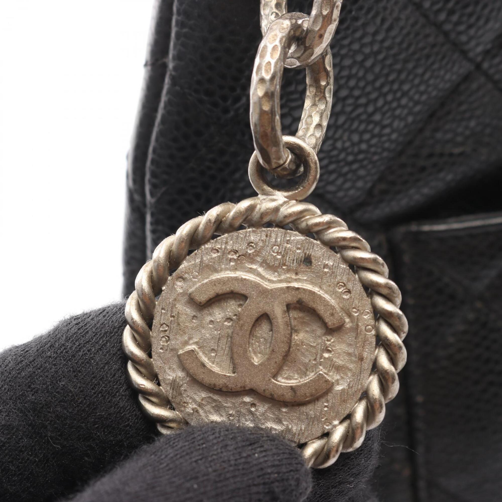 Chanel Black Grained Calfskin Handbag Tote Bag (Pre-Owned)
