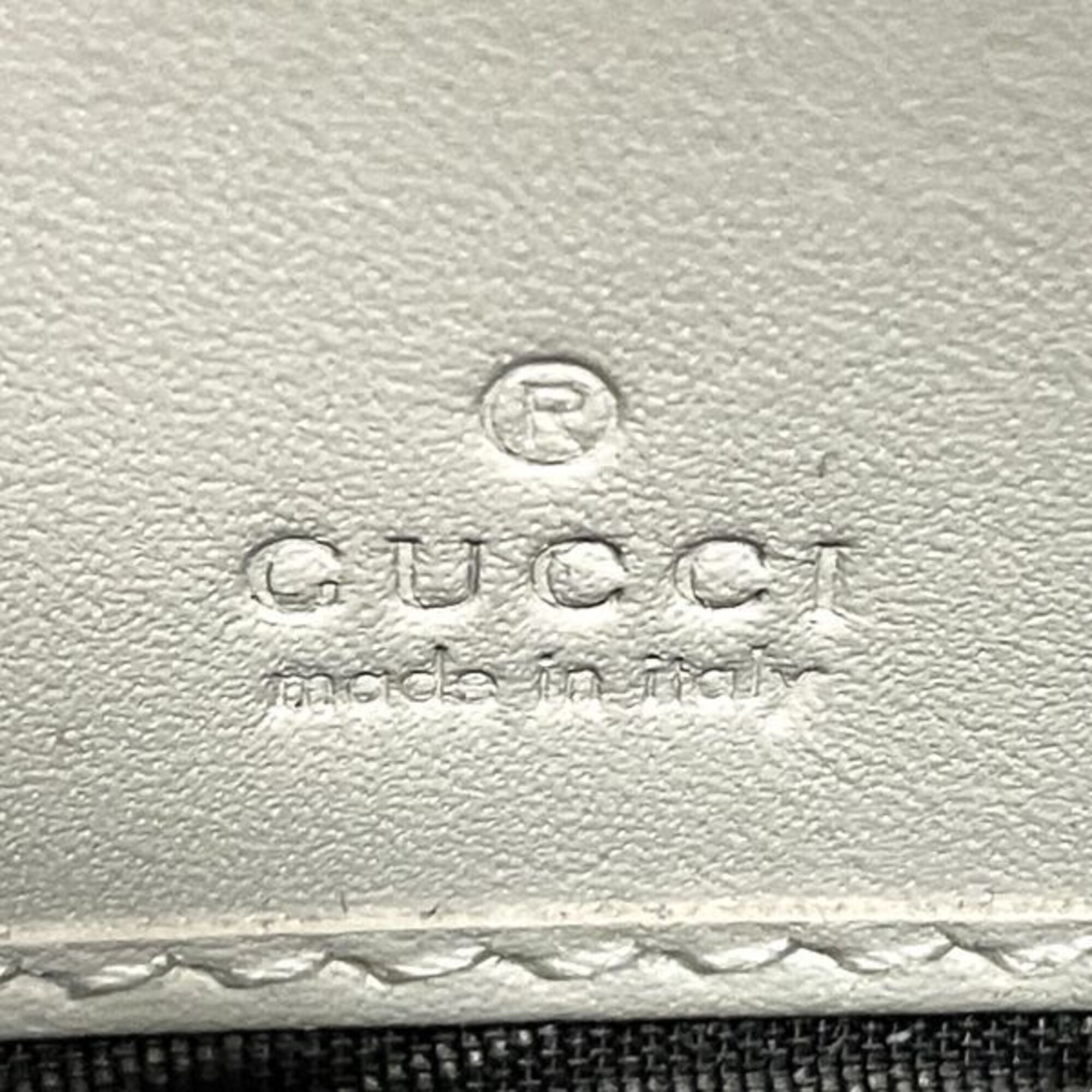 Gucci Ivory Canvas Leather Long Wallet (Bi-Fold) (Pre-Owned)