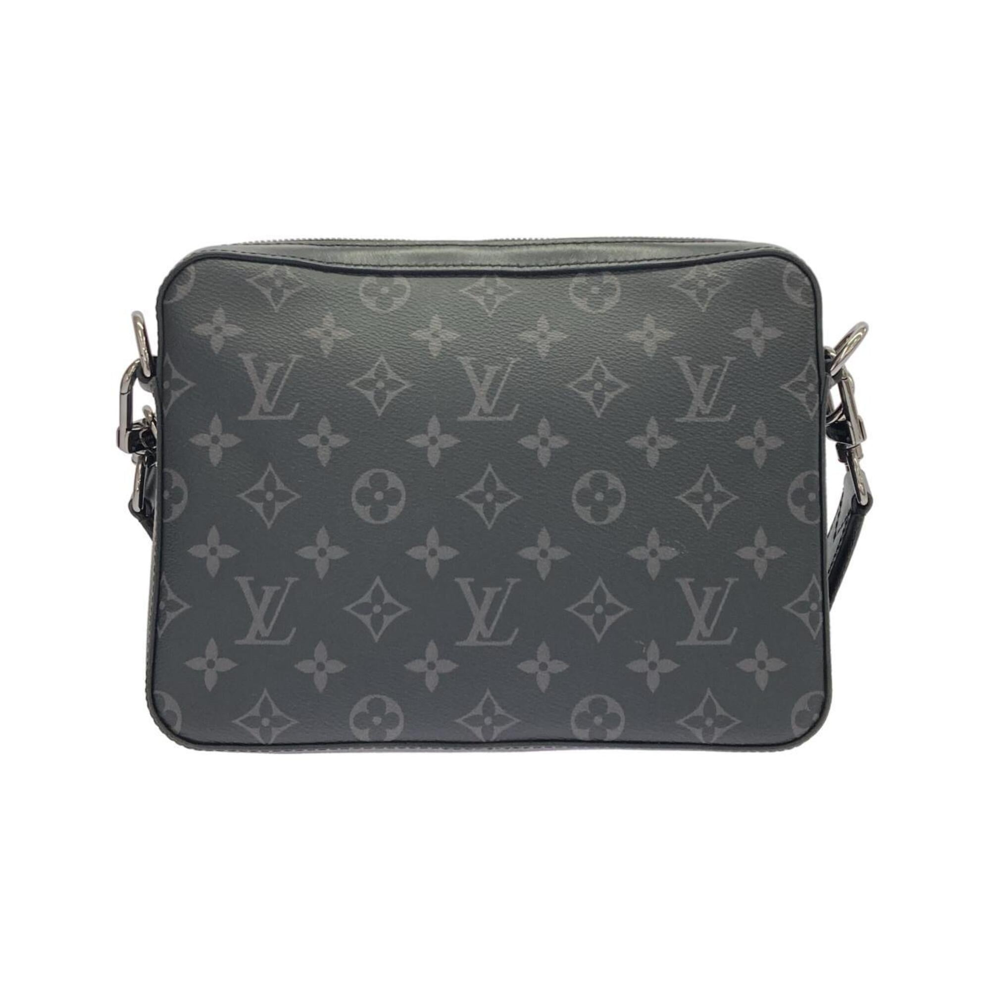 Louis Vuitton Black Gris Coated Canvas Pouch Shoulder Bag (Pre-Owned)