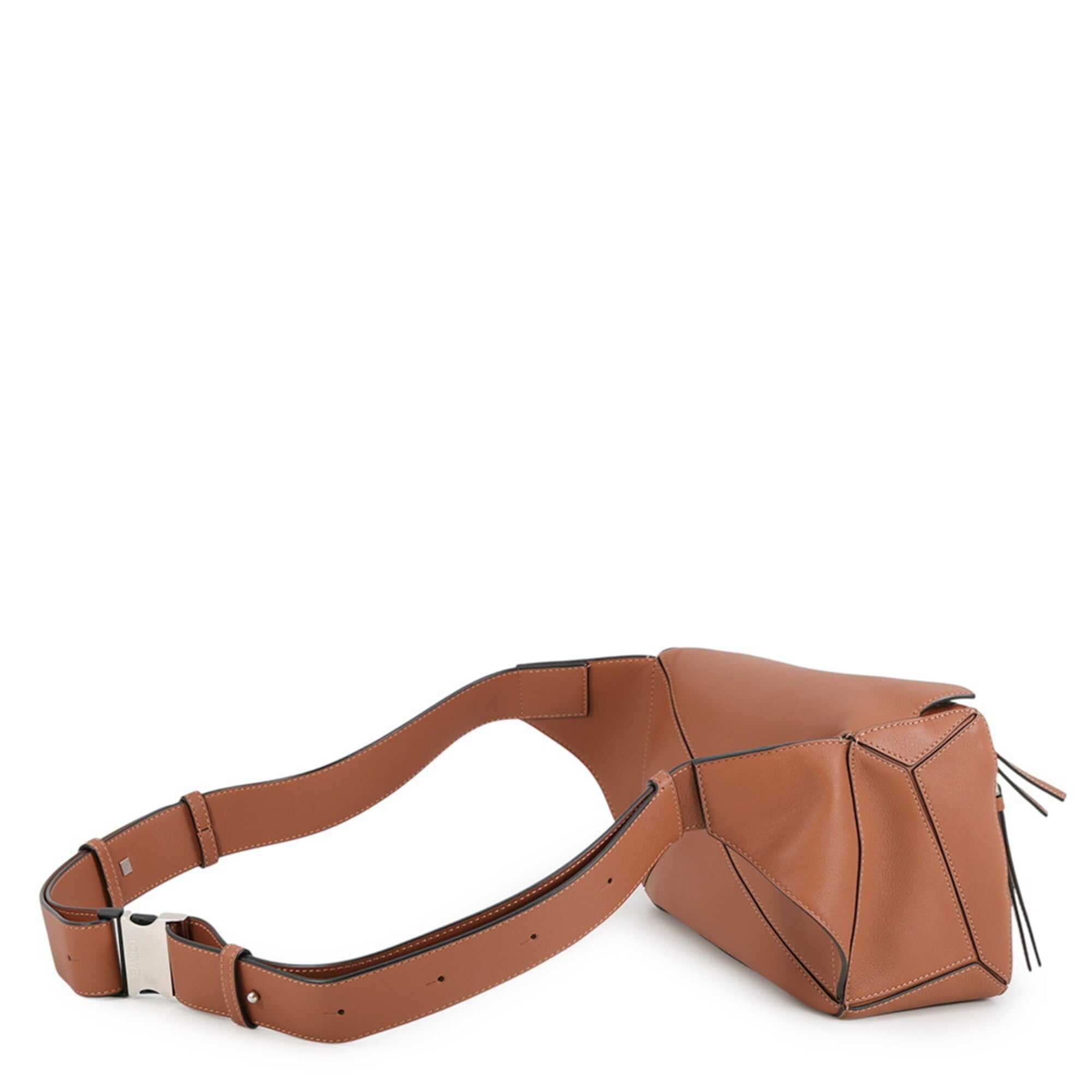 Loewe Puzzle Brown Leather Handbag Sling Bag (Pre-Owned)