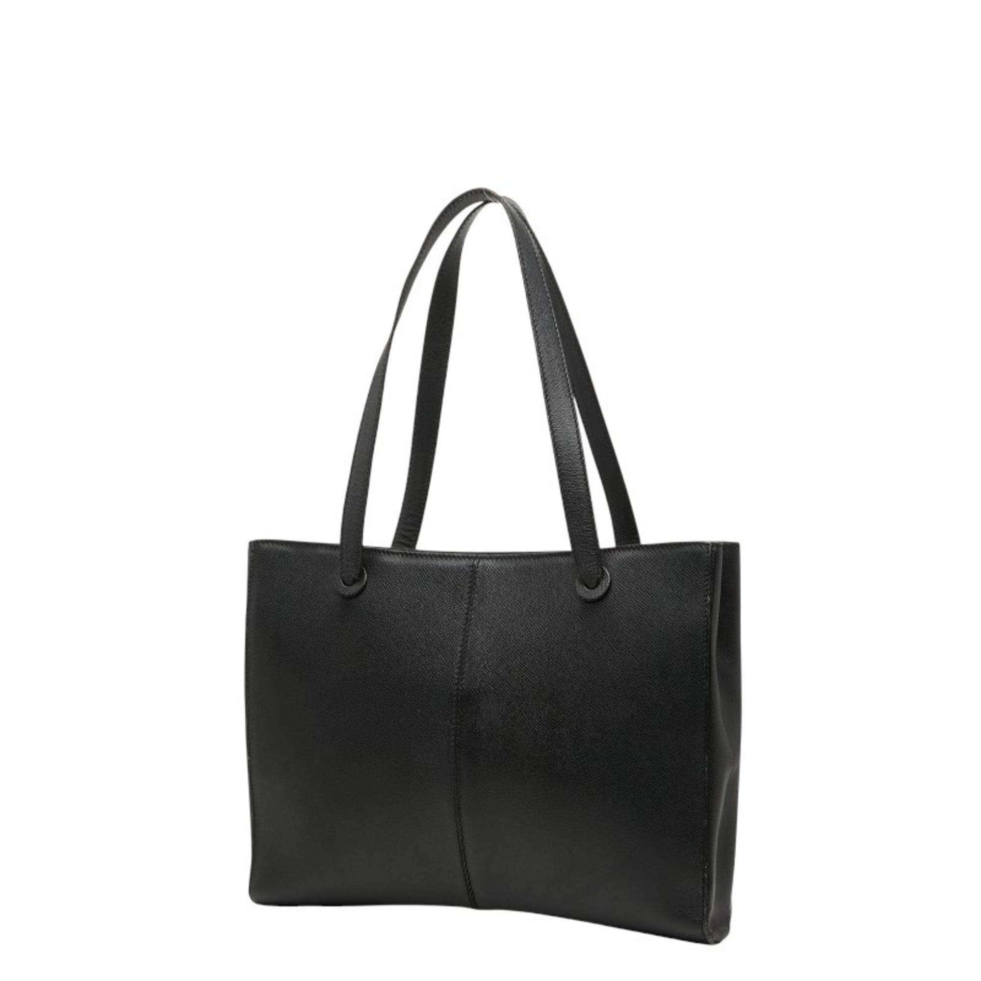 Chanel Black Grained Calfskin Shoulder Bag Tote Bag (Pre-Owned)