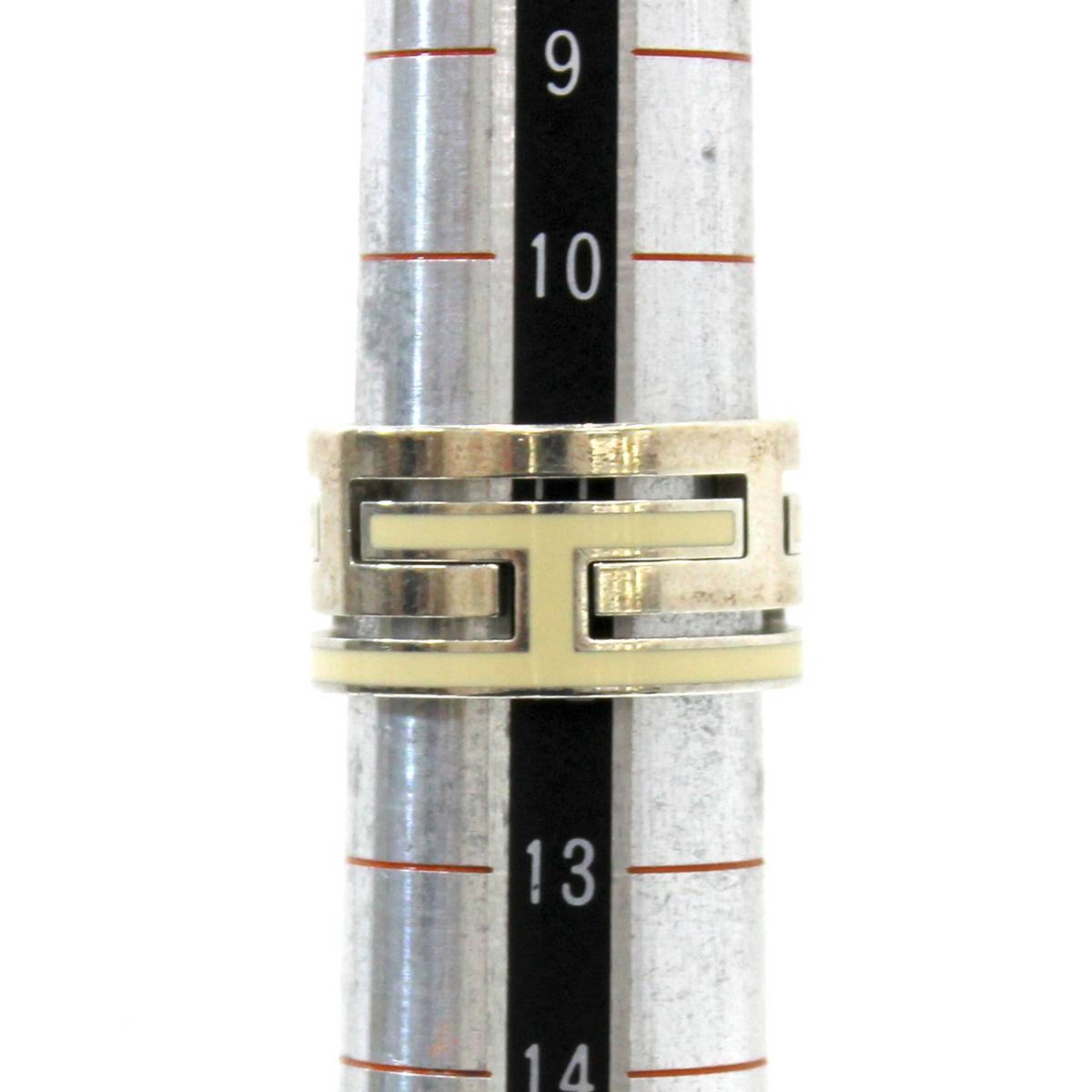 Hermes Move H Silver 925 Band Ring (Pre-Owned)