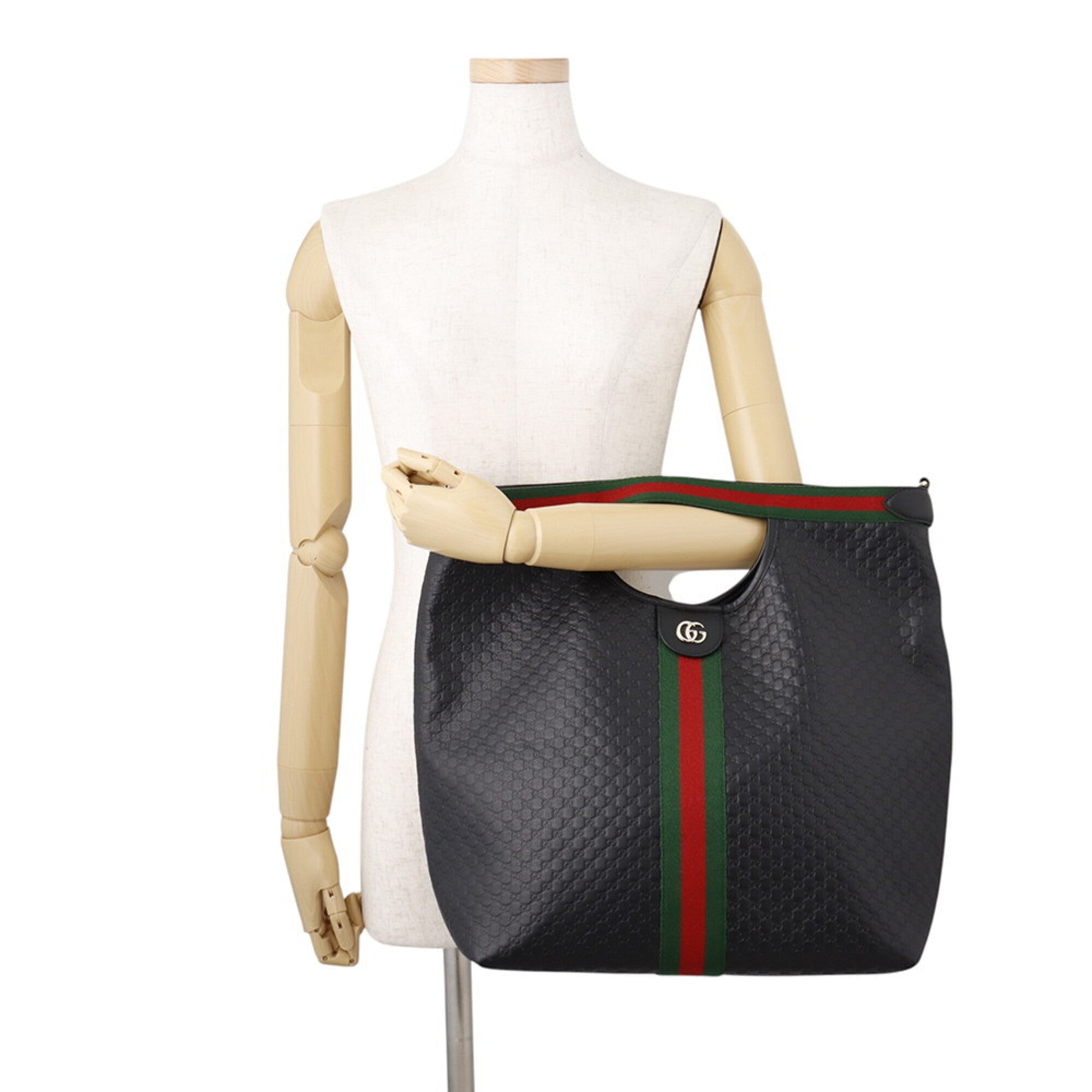 Gucci Black Leather Handbag Tote Bag (Pre-Owned)