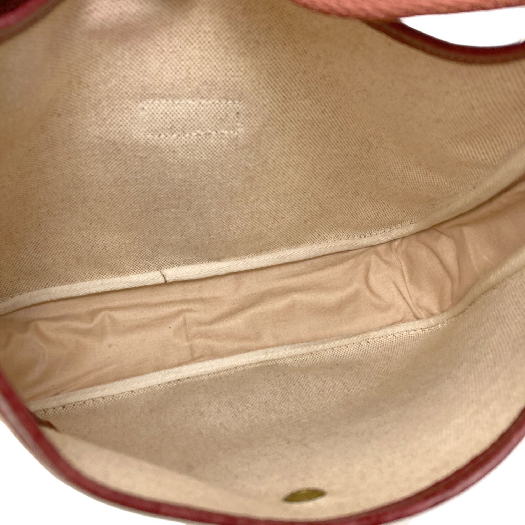 Hermes Brown Natural Red Color Toile H Shoulder Bag (Pre-Owned)