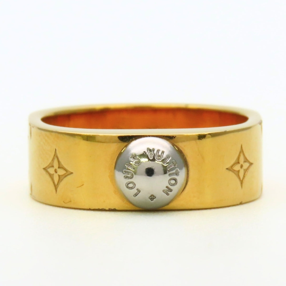 Louis Vuitton Gold Silver Gold Plating Metal Band Ring (Pre-Owned)
