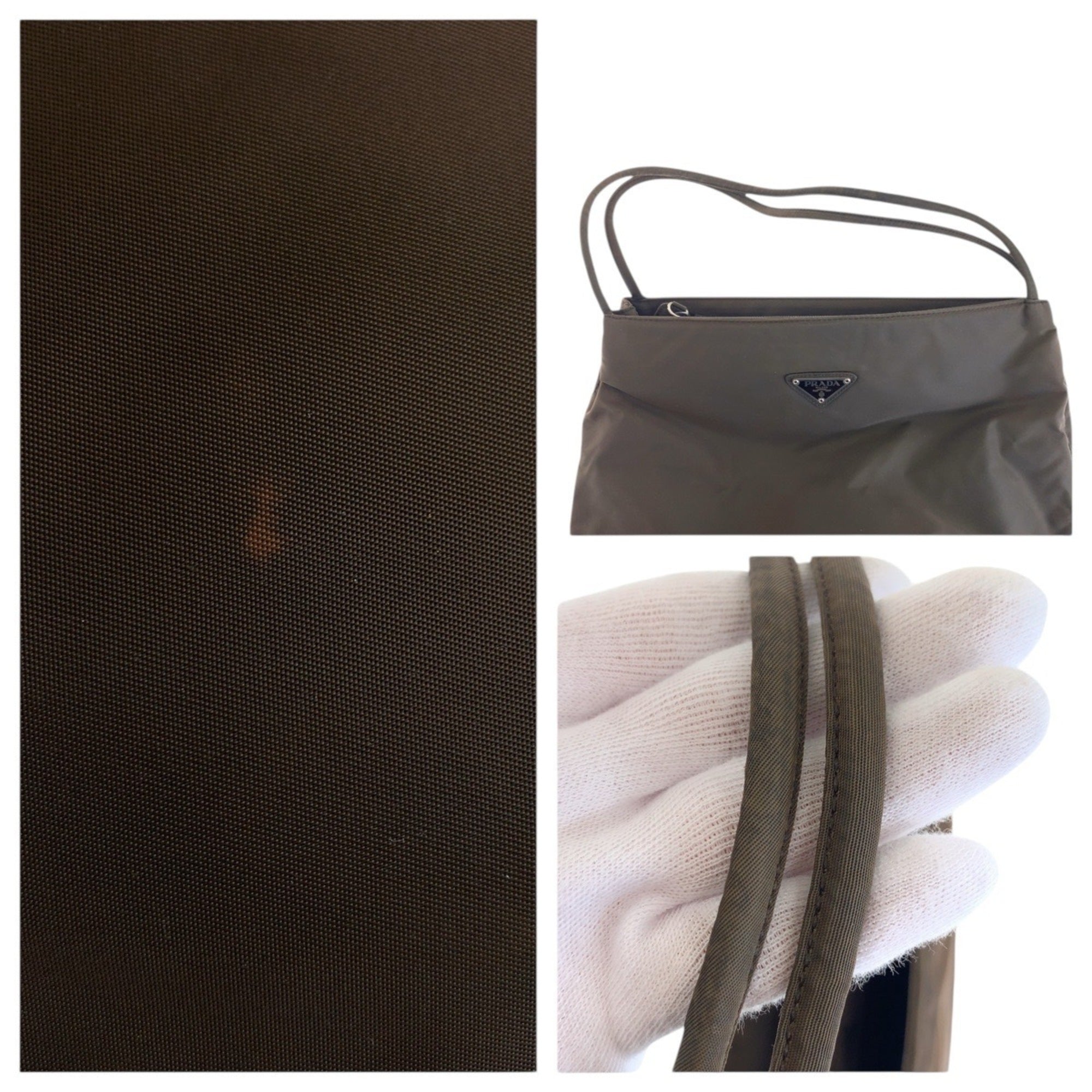 Prada Brown Nylon Shoulder Bag (Pre-Owned)