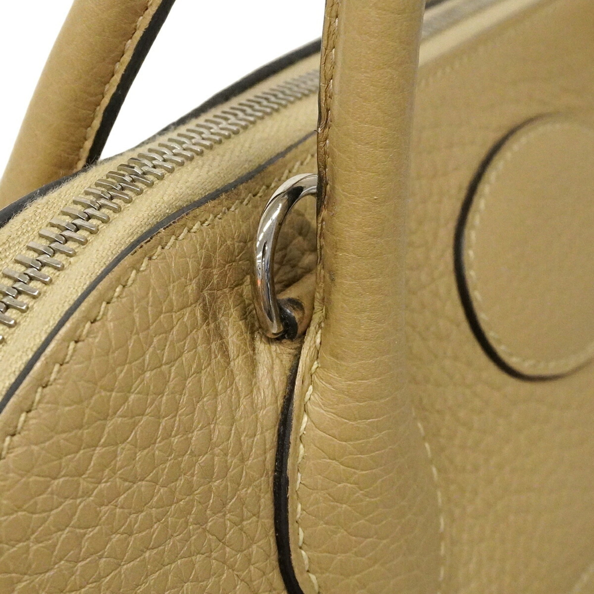 Hermes Beige Taurillon Clemence Leather Handbag (Pre-Owned)