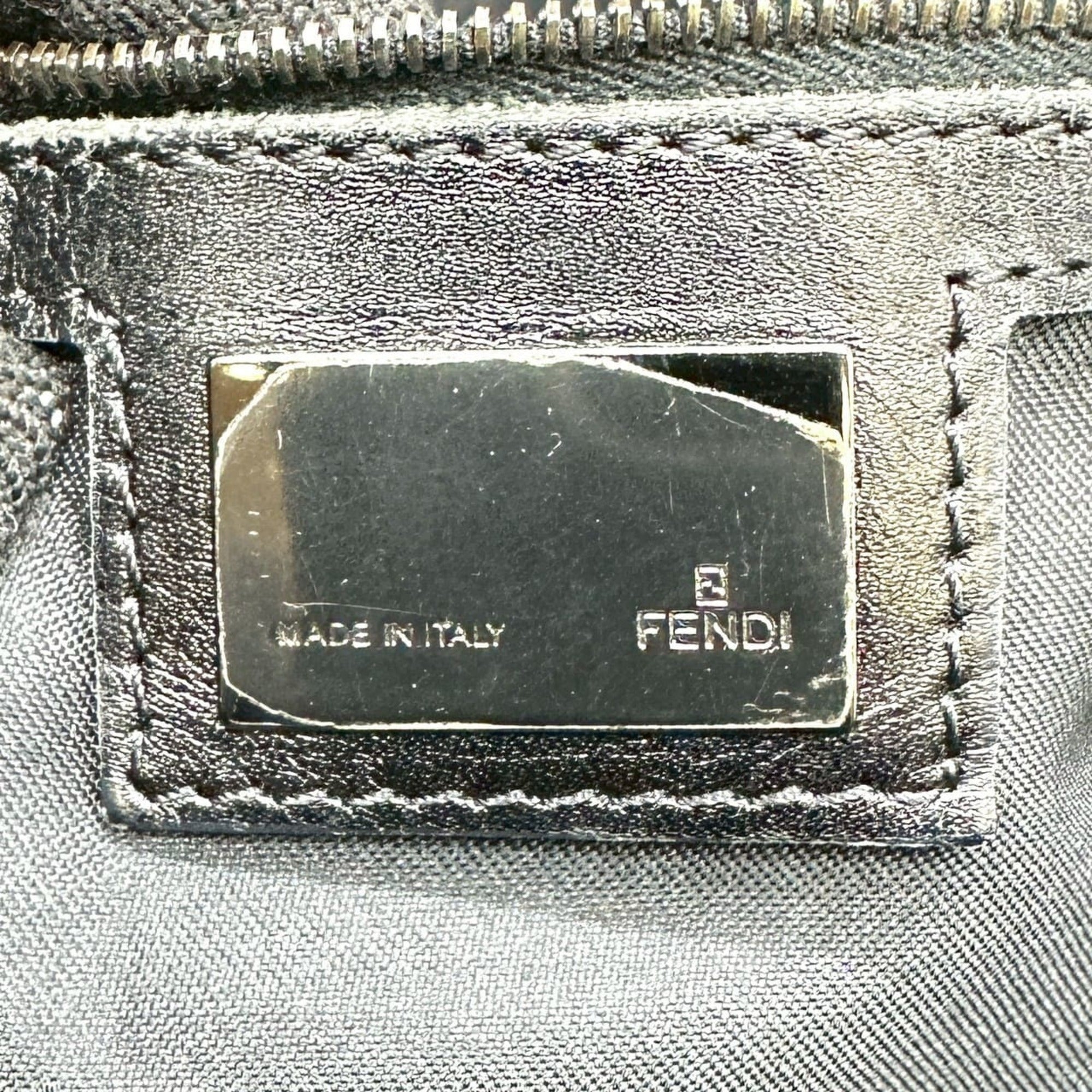 Fendi Dark Brown Canvas Handbag Tote Bag (Pre-Owned)
