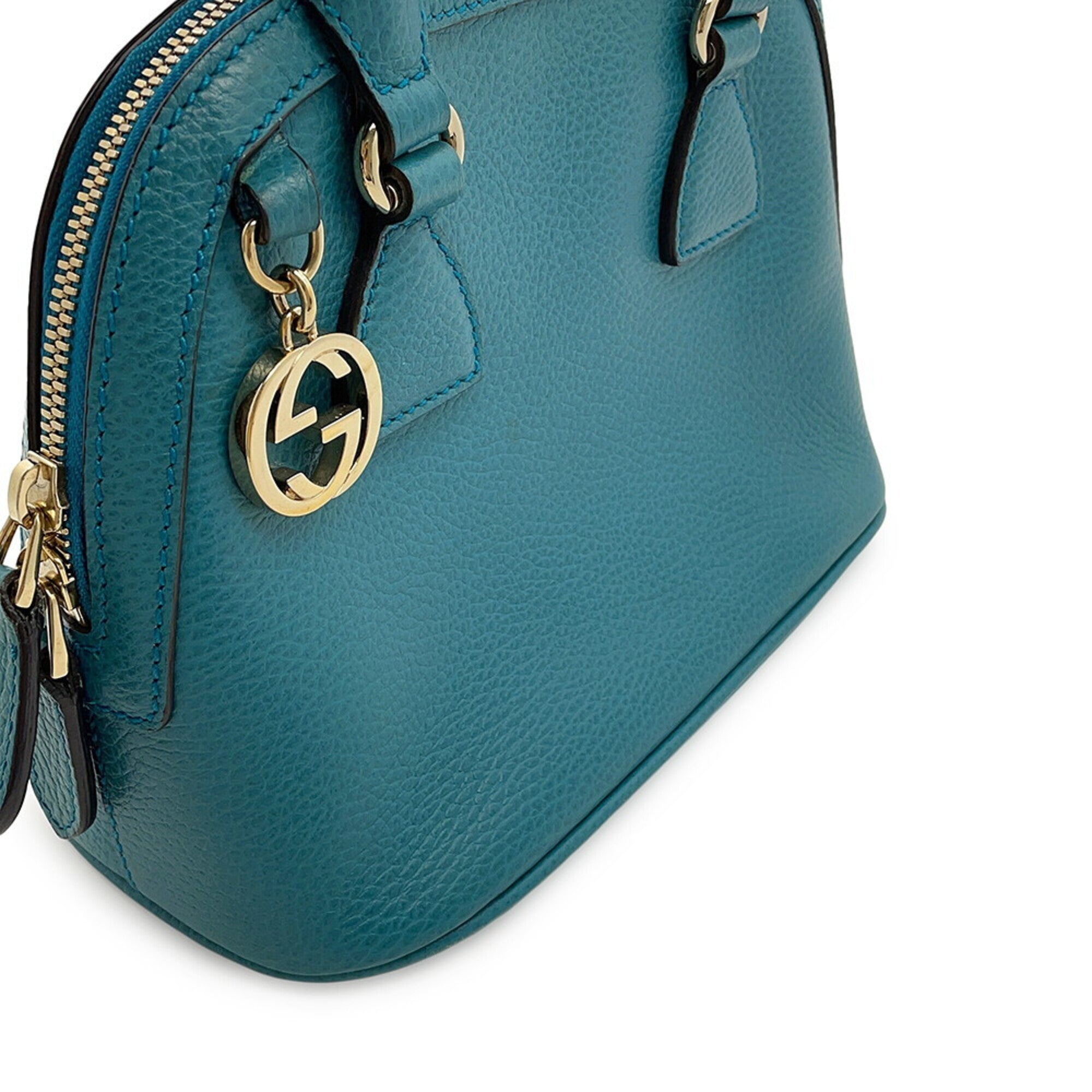 Gucci Turquoise Leather Handbag Shoulder Bag (Pre-Owned)