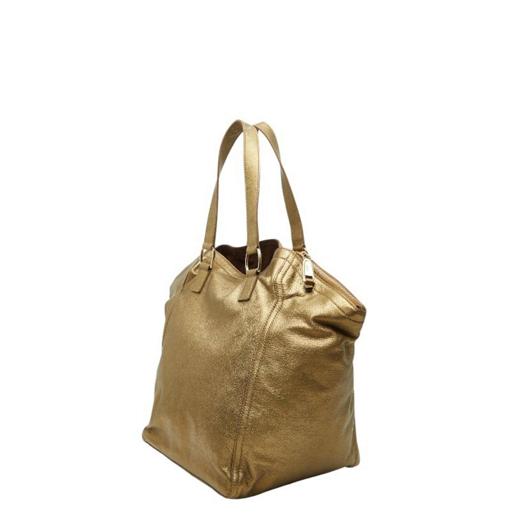 Saint Laurent Gold Leather Tote Bag (Pre-Owned)