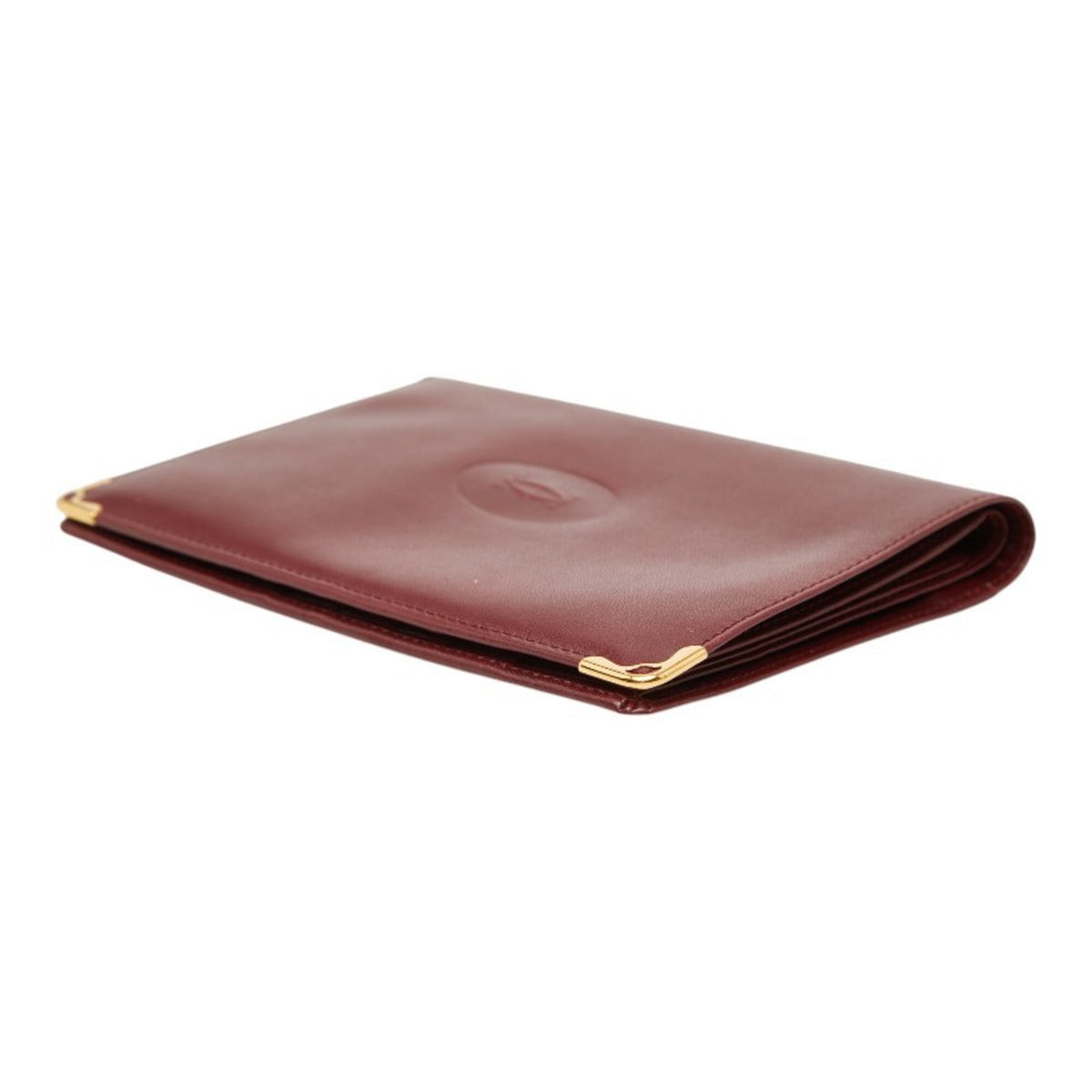 Cartier Bordeaux Wine Red Leather Wallet (Bi-Fold) (Pre-Owned)