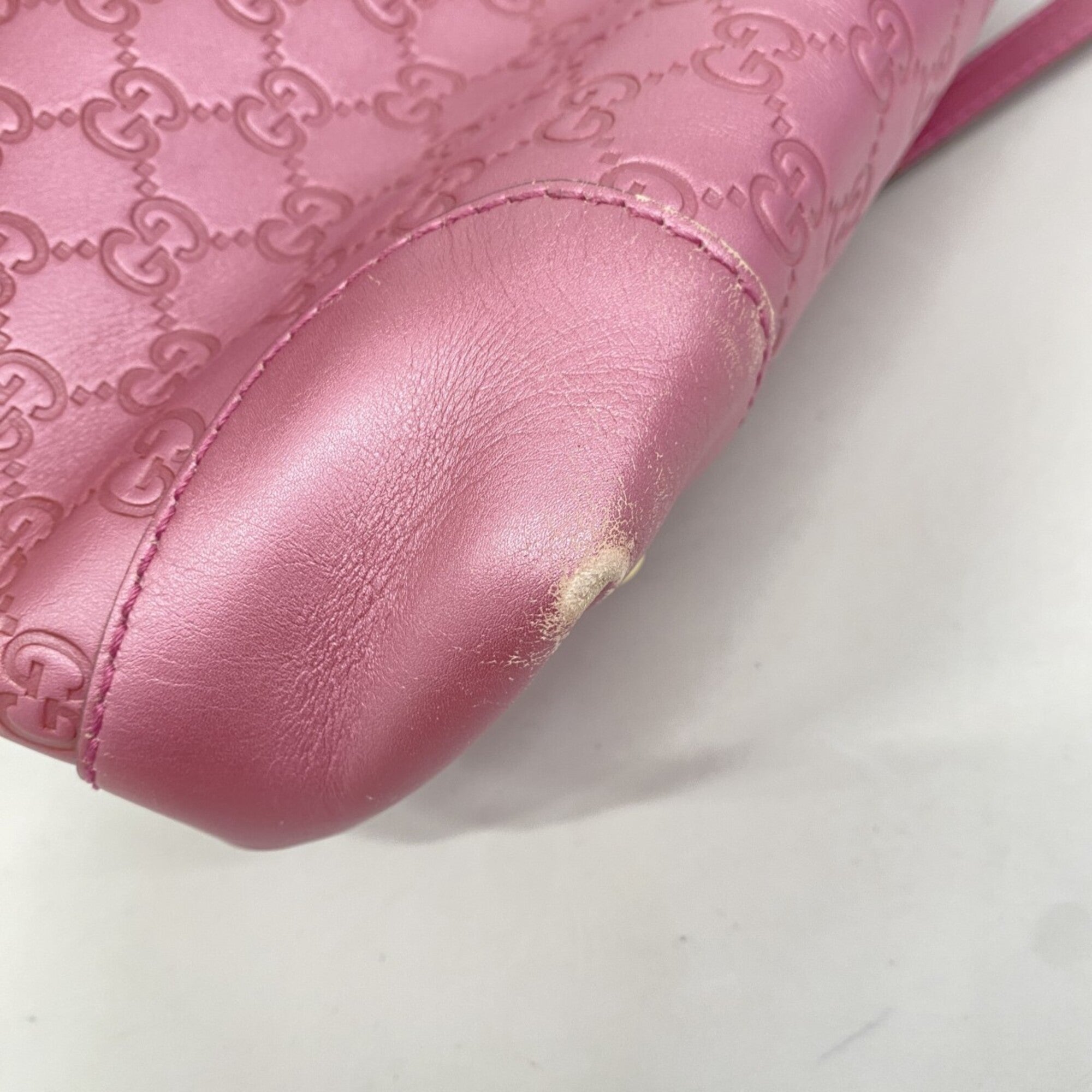 Gucci Pink Leather Tote Bag (Pre-Owned)