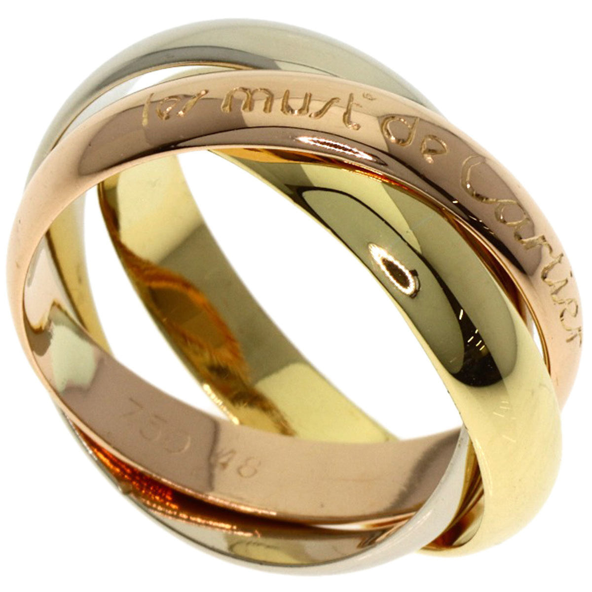 Cartier Trinity Pink White Yellow Band Ring (Pre-Owned)