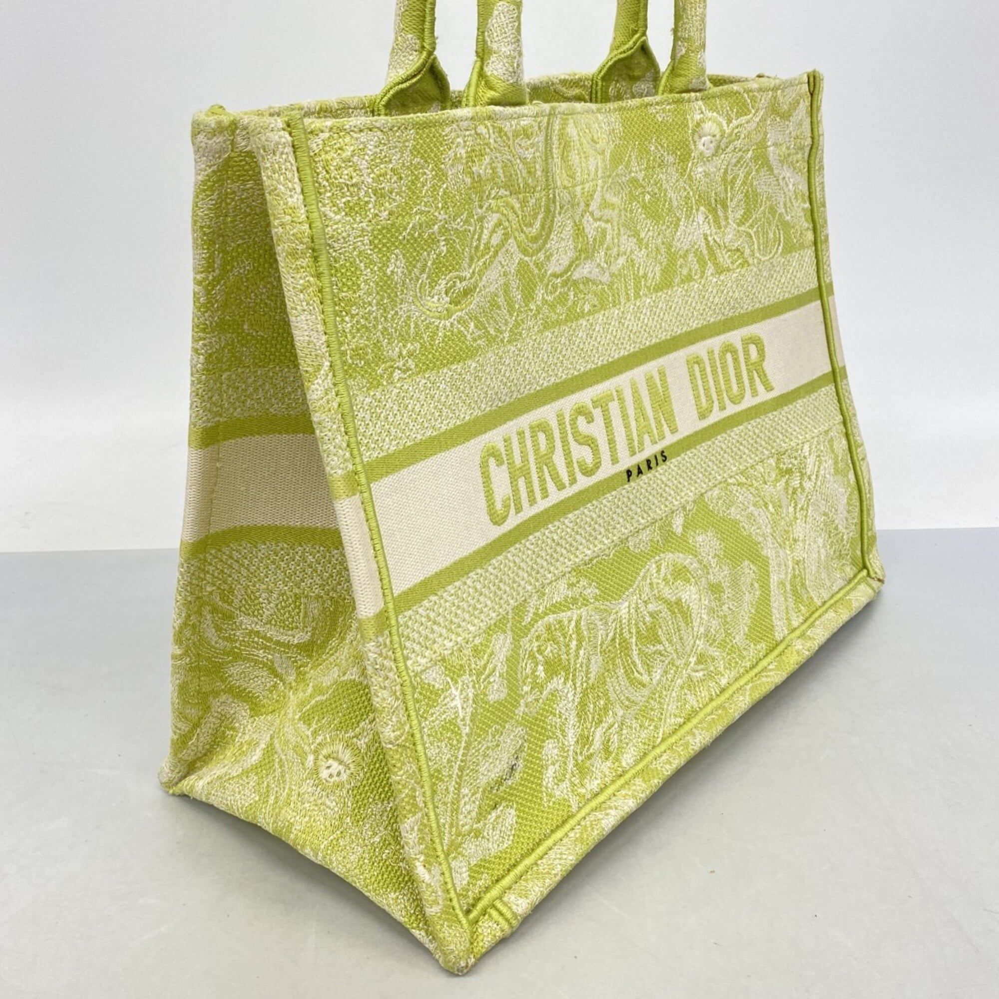 Christian Dior Light Green Canvas Tote Bag (Pre-Owned)