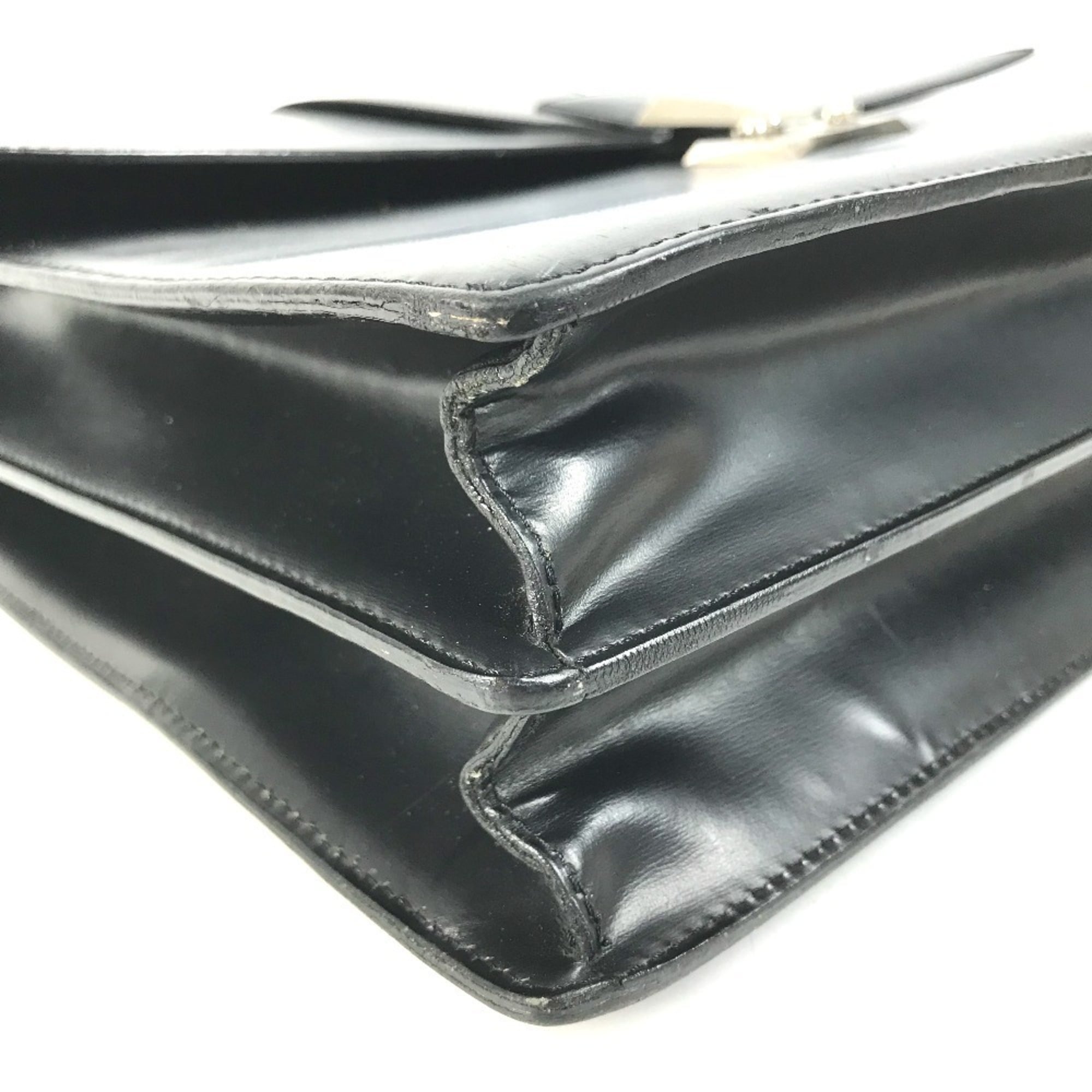 Cartier Black Leather Briefcase Handbag Tote Bag (Pre-Owned)
