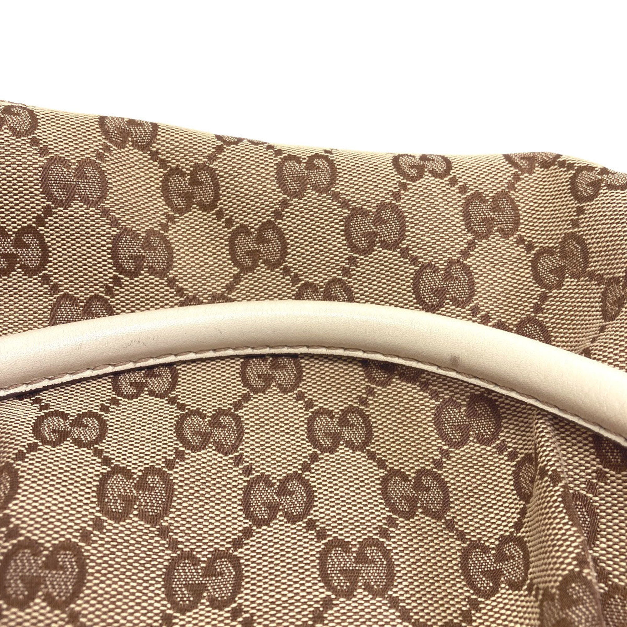 Gucci Sukey Brown Canvas Tote Bag (Pre-Owned)