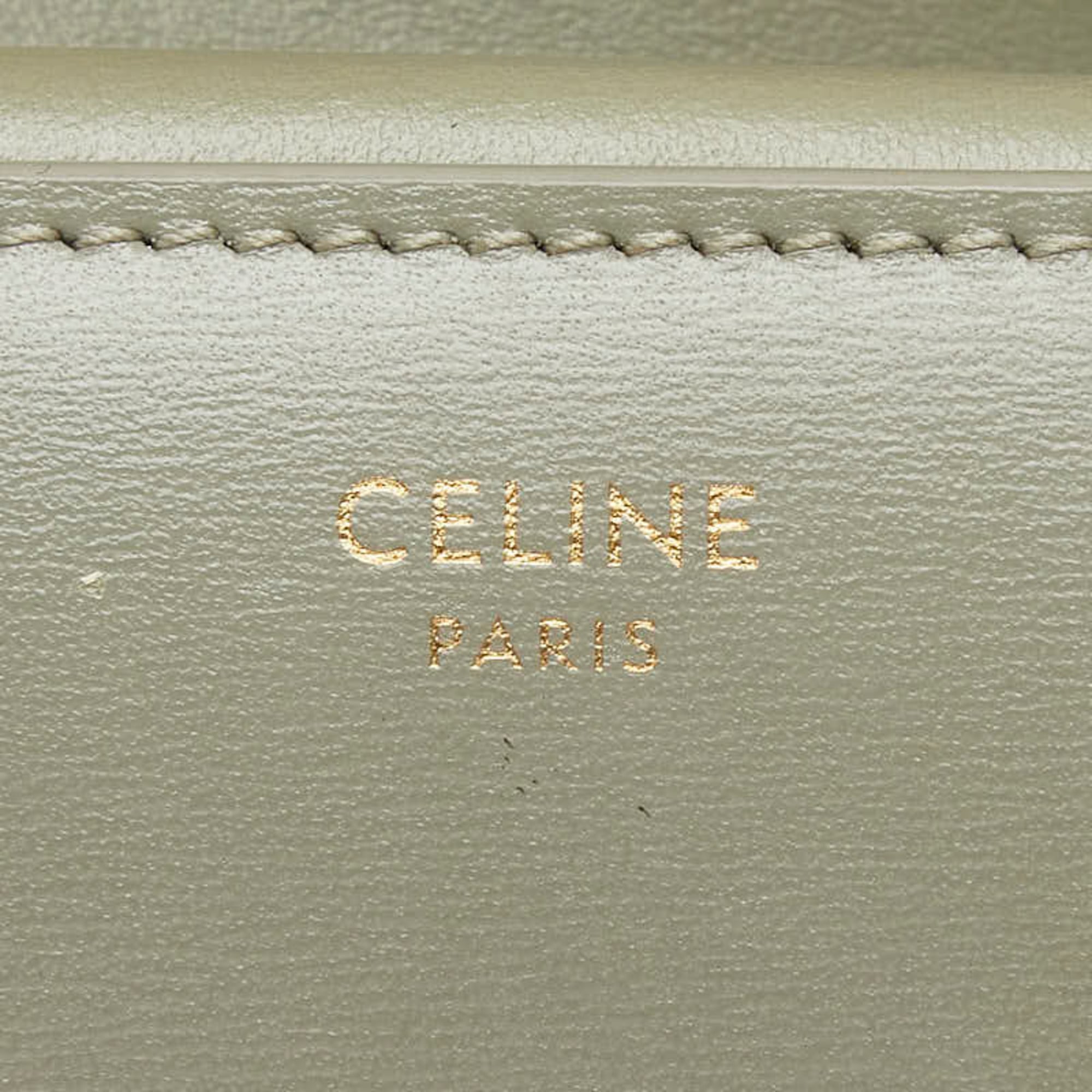 Celine Green Khaki Leather Wallet (Tri-Fold) (Pre-Owned)