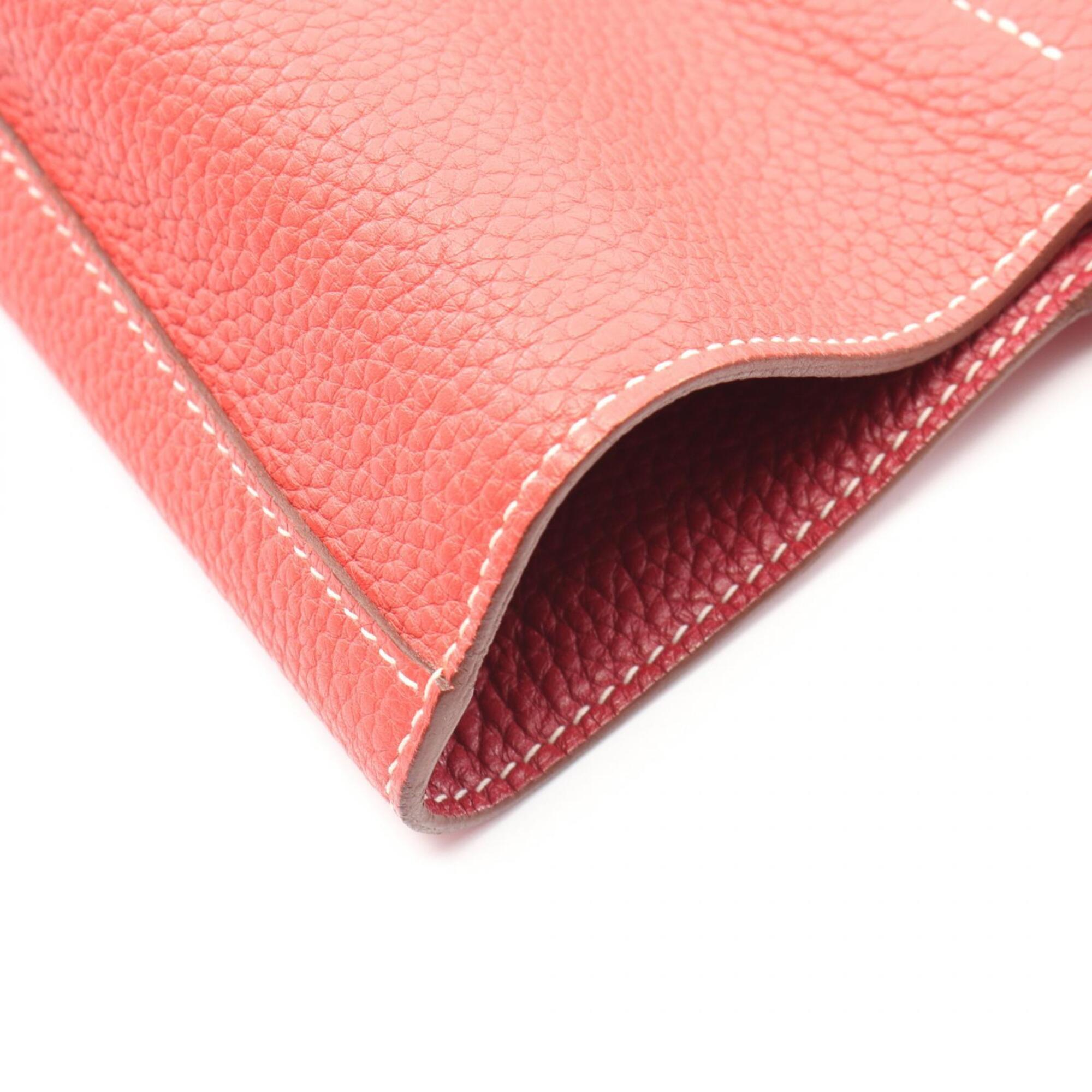Hermes Bordeaux Pink Ruby Taurillon Clemence Leather Handbag Tote Bag (Pre-Owned)
