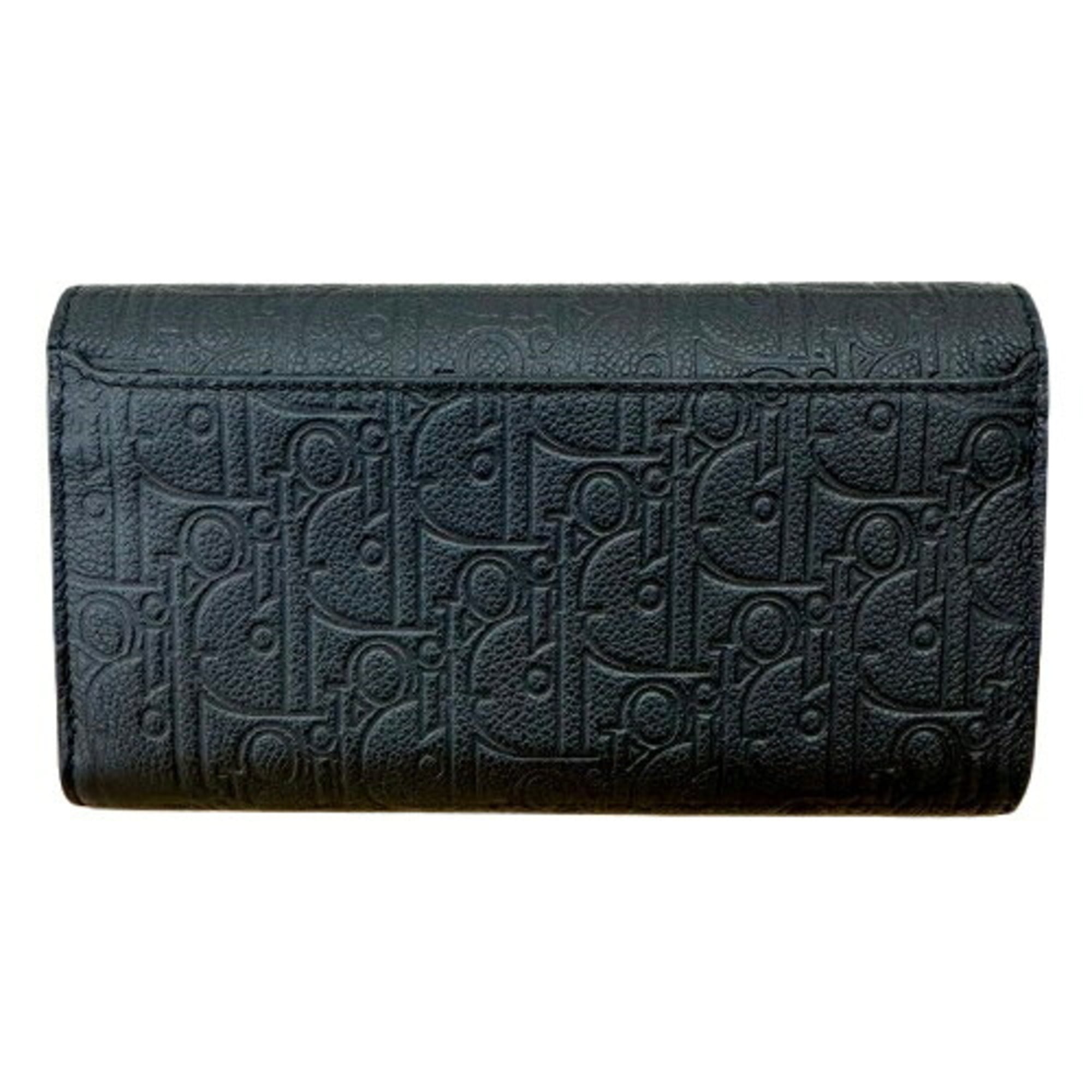 Dior Homme Black Leather Long Wallet (Bi-Fold) (Pre-Owned)