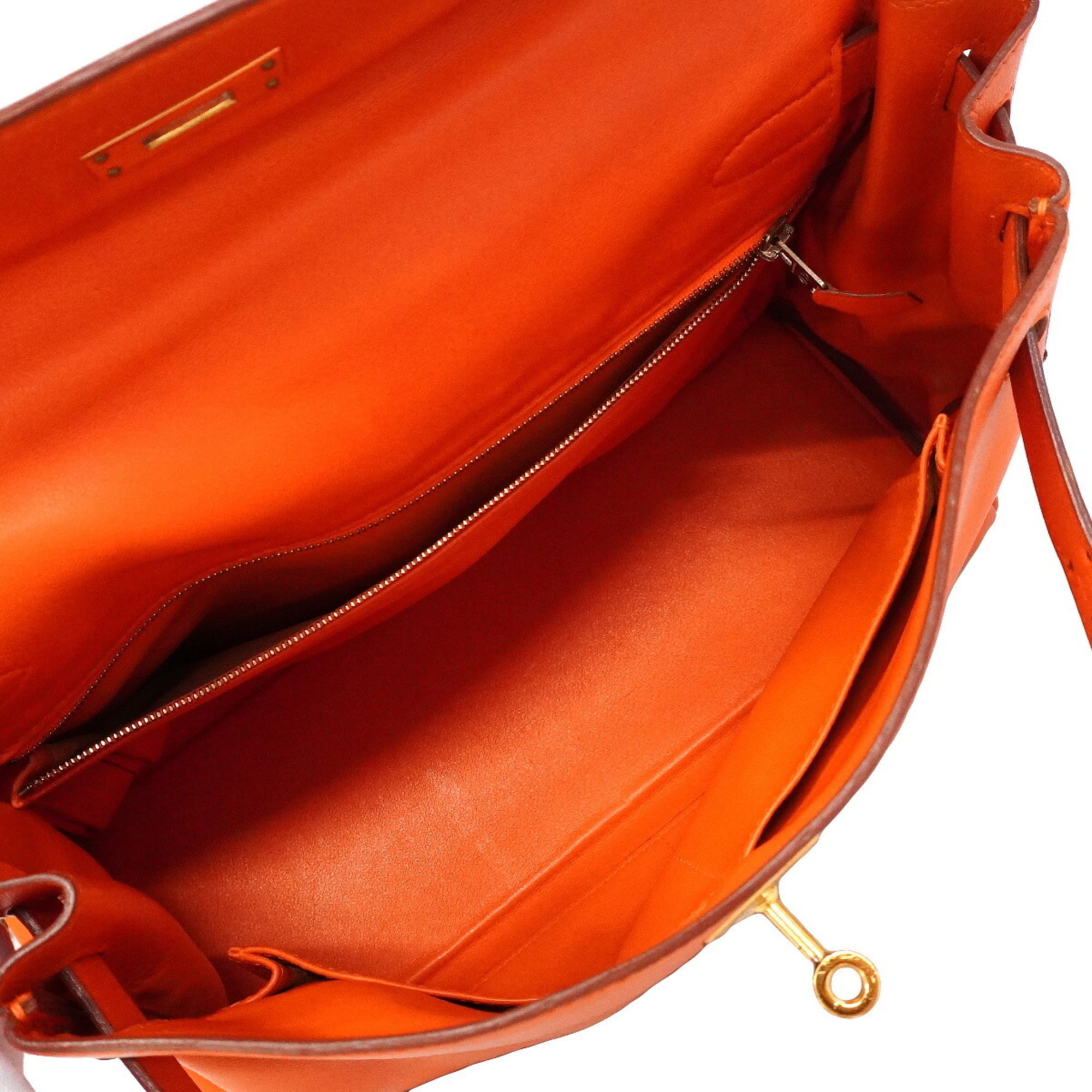Hermes Orange Gulliver Leather Handbag (Pre-Owned)