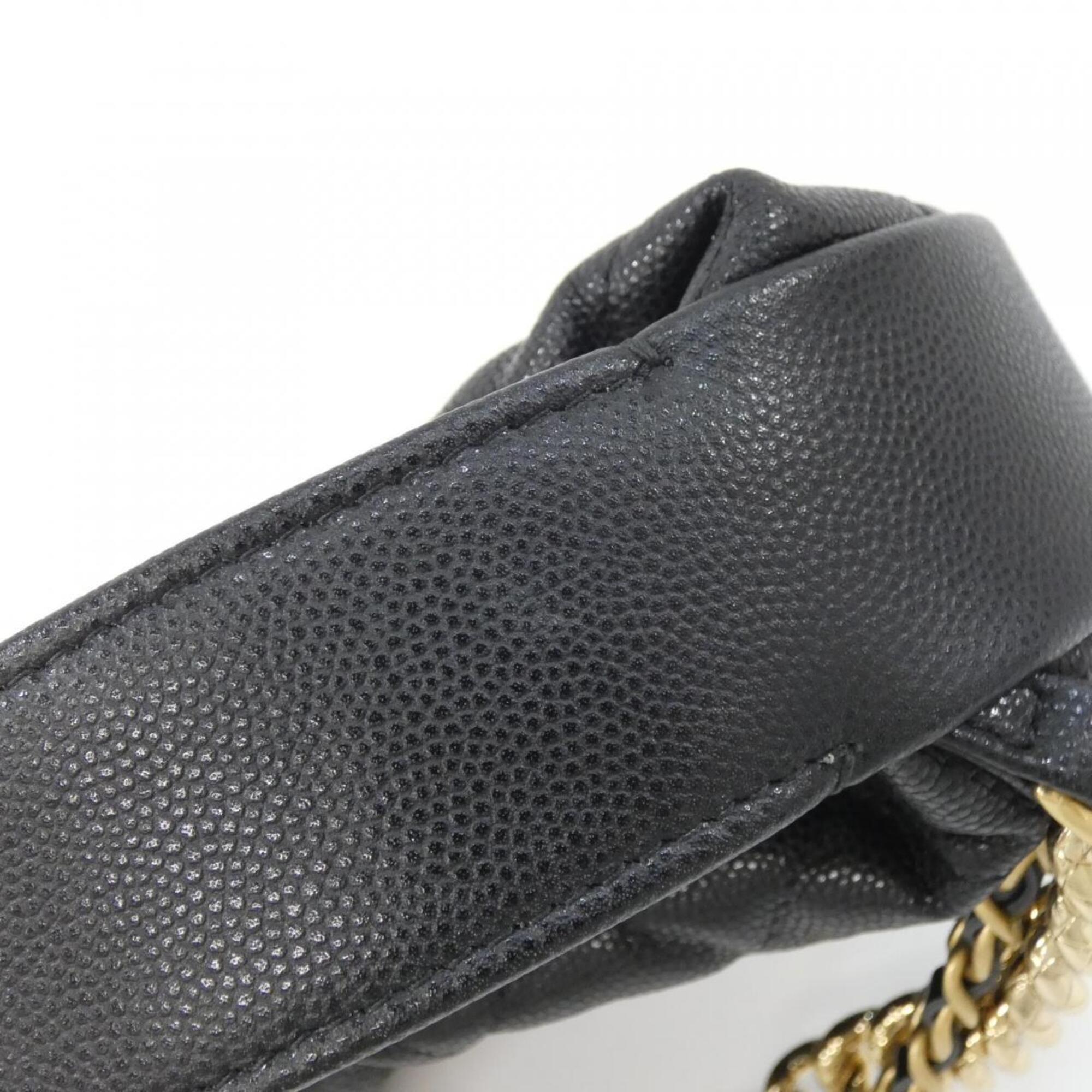 Chanel Black Grained Calfskin Handbag Pouch (Pre-Owned)