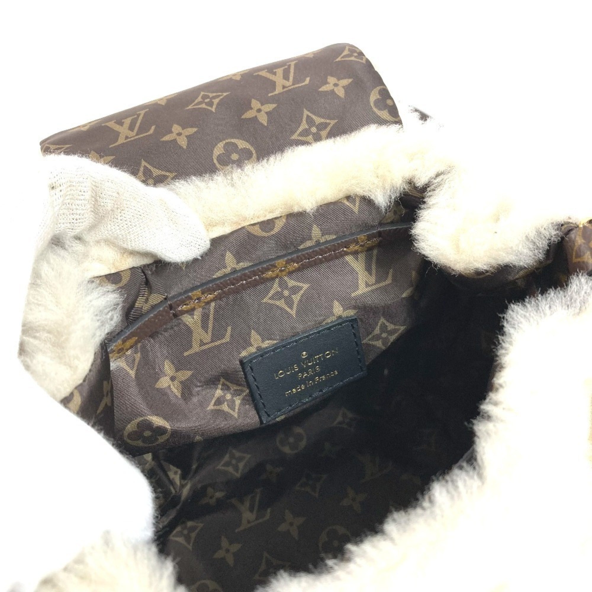 Louis Vuitton Beige Canvas Backpack Handbag Shoulder Bag (Pre-Owned)