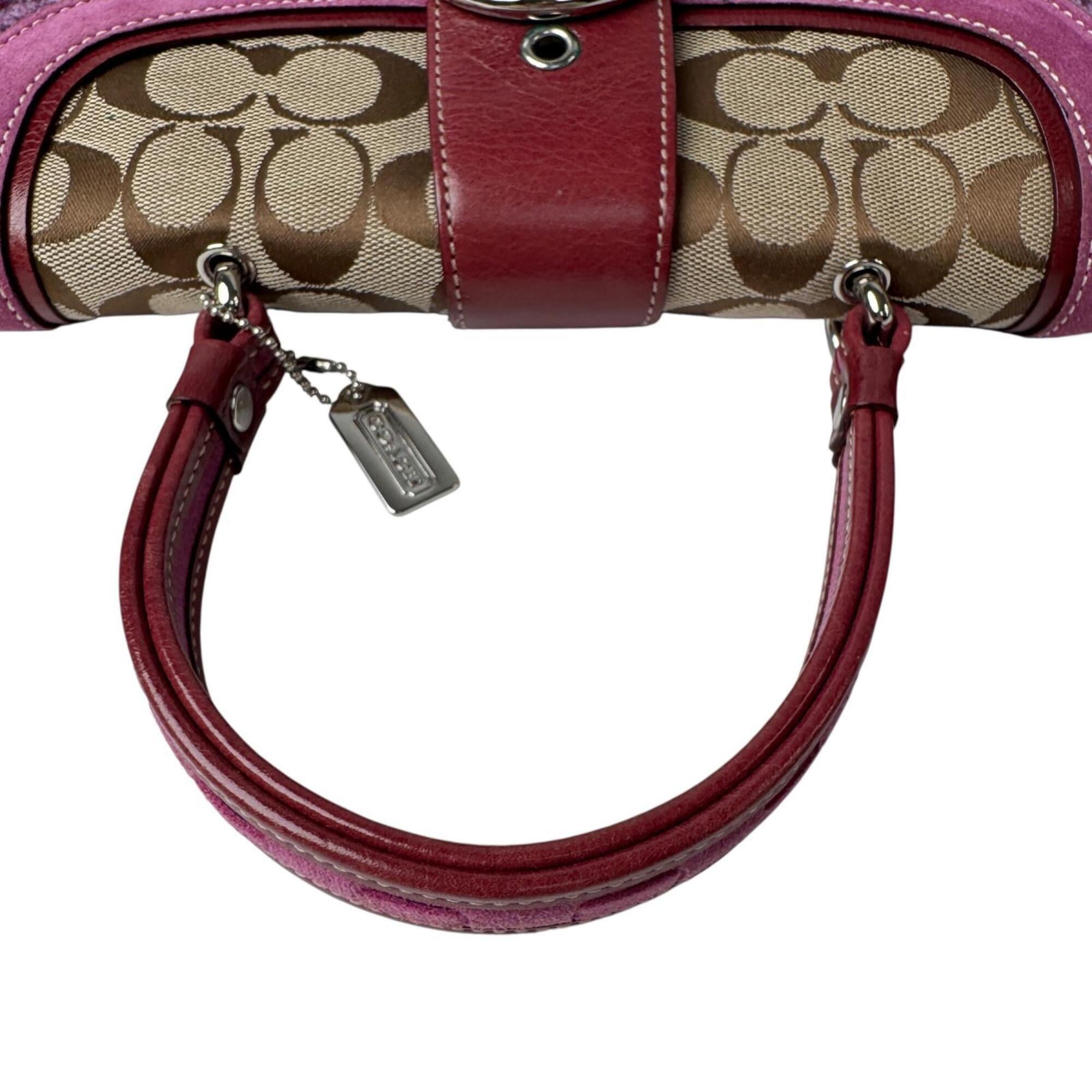 Coach Purple Suede Wool Jacquard Patent Leather Handbag (Pre-Owned)