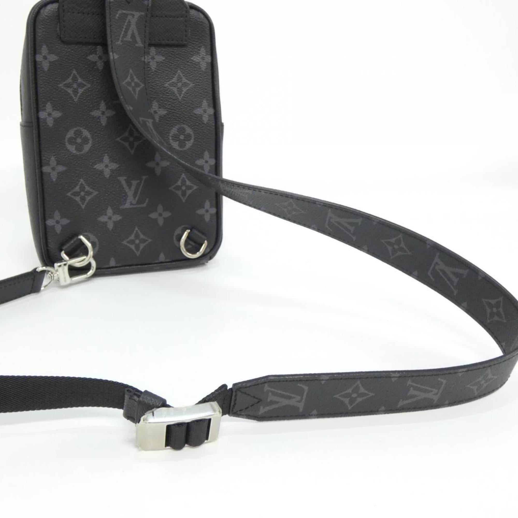 Louis Vuitton Taigarama Black Coated Canvas Leather Shoulder Bag (Pre-Owned)