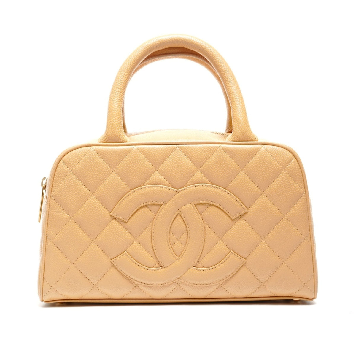 Chanel Beige Grained Calfskin Handbag (Pre-Owned)