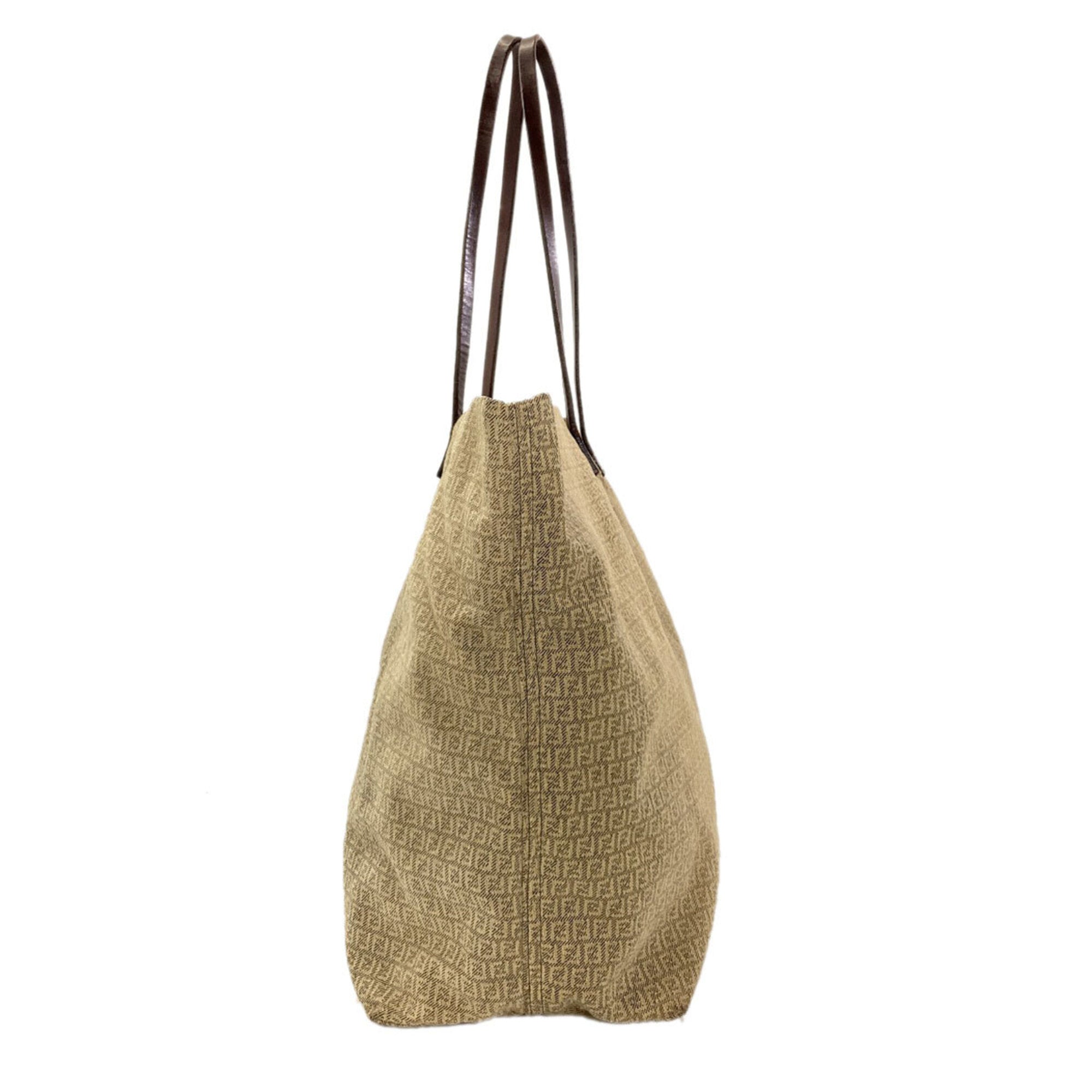 Fendi Zucchino Beige Canvas Tote Bag (Pre-Owned)