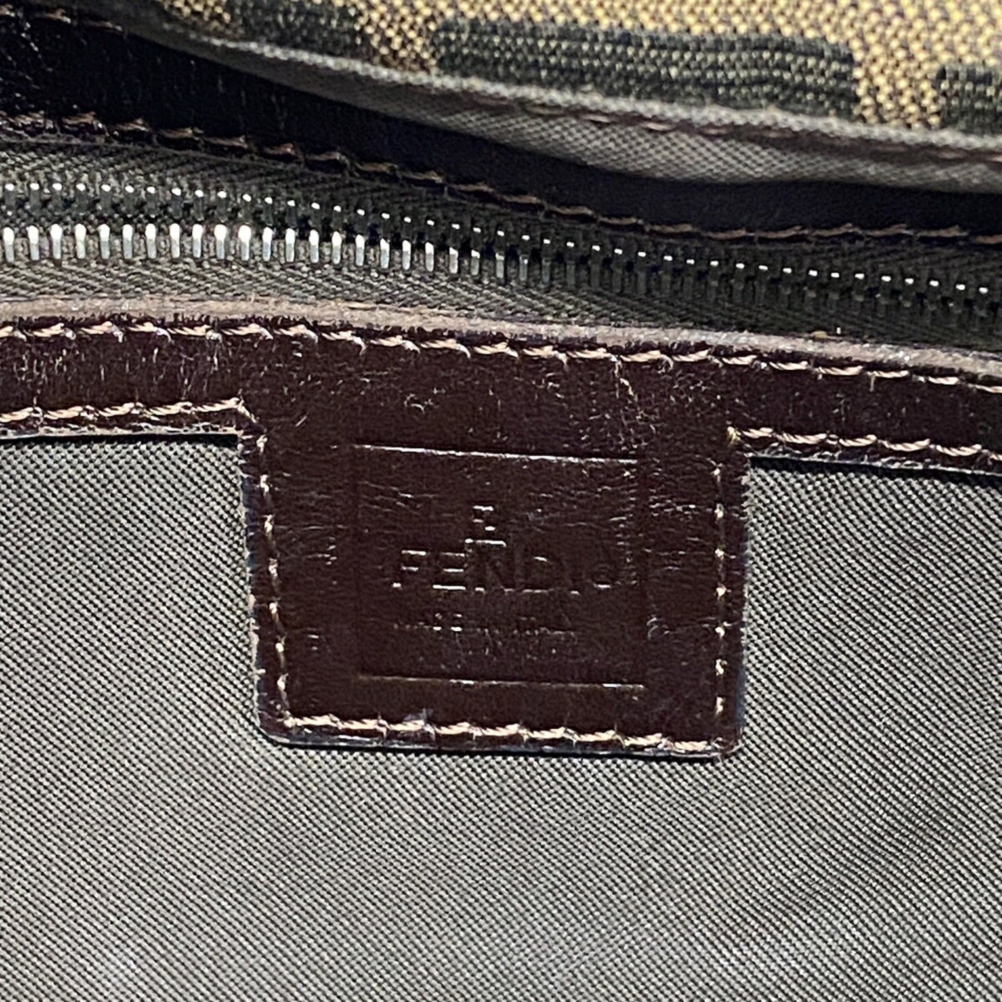Fendi Brown Nylon Canvas Shoulder Bag (Pre-Owned)