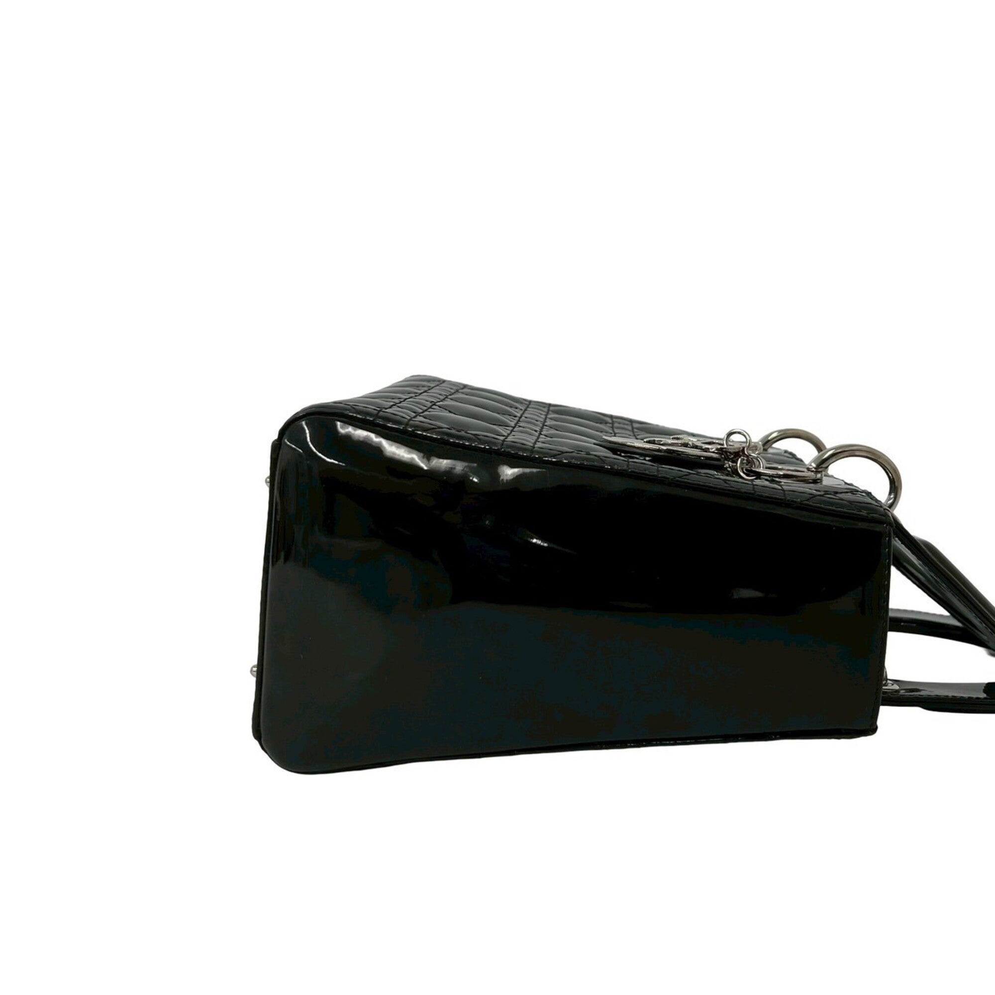 Christian Dior Black Patent Leather Handbag Shoulder Bag (Pre-Owned)
