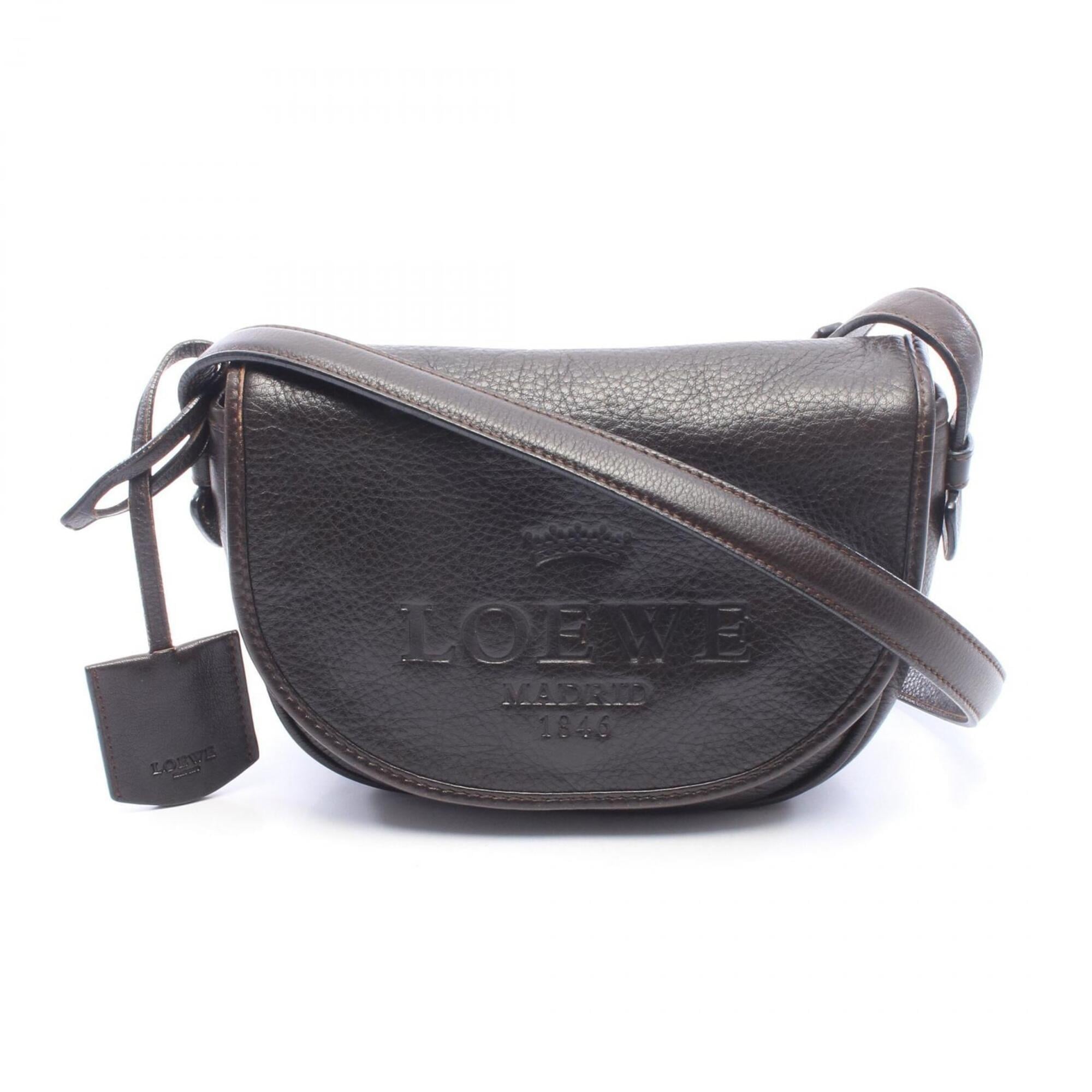 Loewe Brown Leather Handbag Shoulder Bag (Pre-Owned)