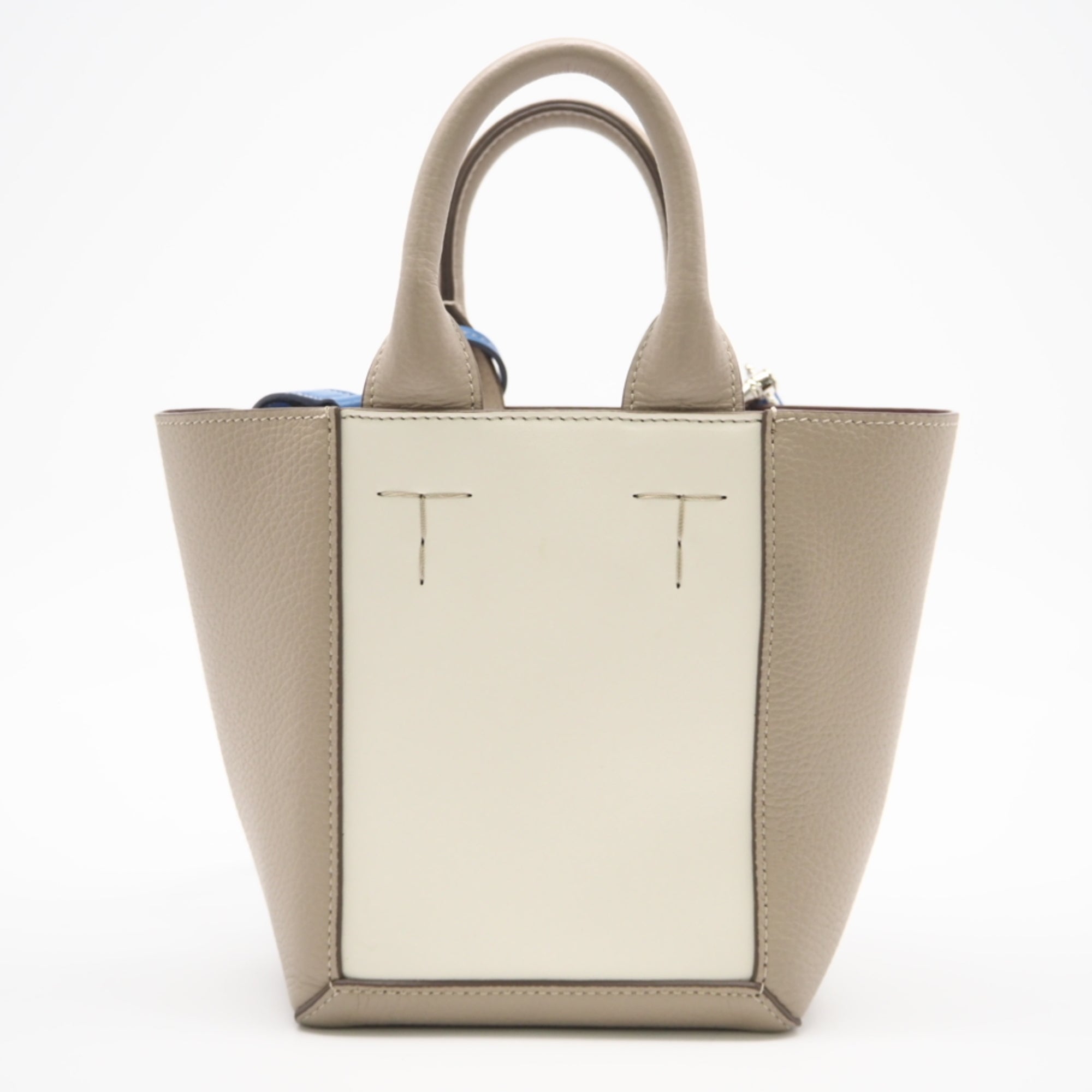 Tod's Beige Blue Leather Handbag (Pre-Owned)