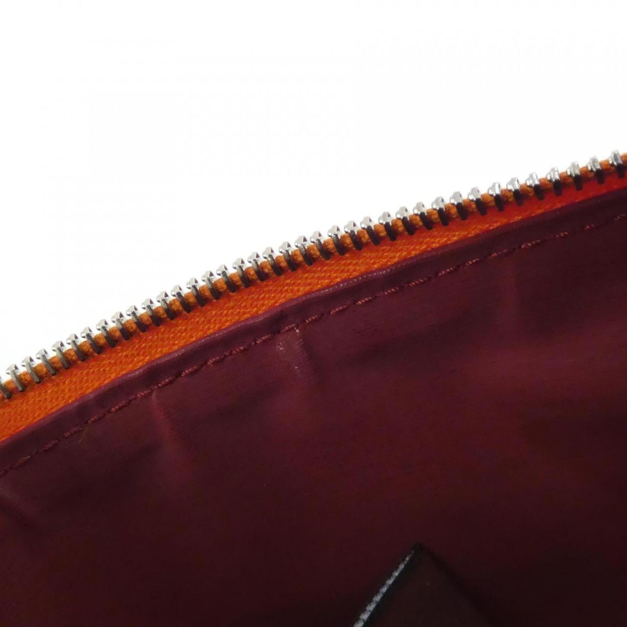 Hermes Orange Toile Officier Handbag Pouch (Pre-Owned)