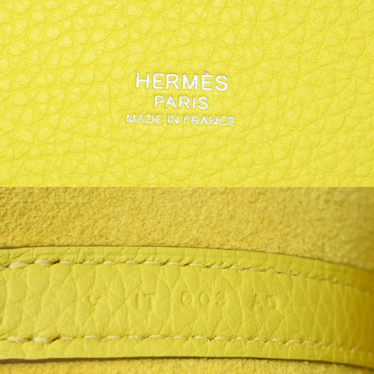 Hermes Lime Yellow Taurillon Clemence Leather Handbag (Pre-Owned)