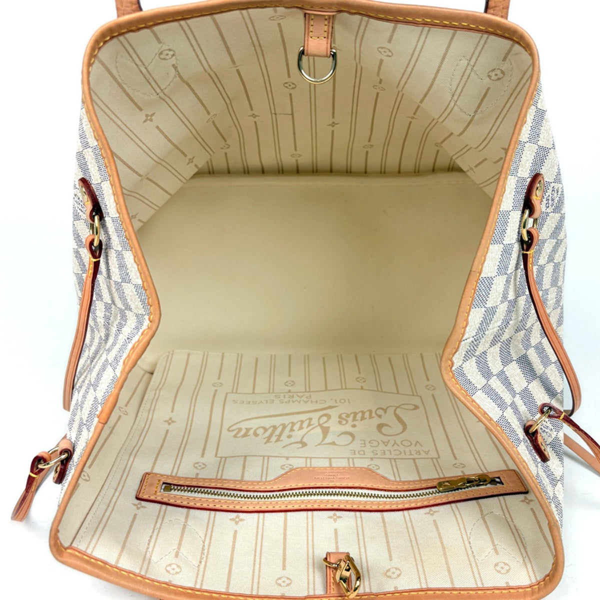 Louis Vuitton White Damier Azur Tote Bag (Pre-Owned)